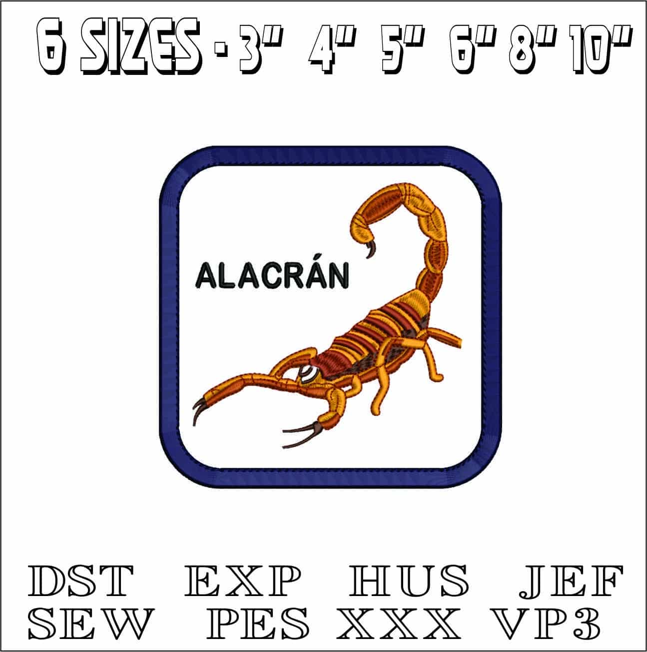 Scorpion Frame-Elegant embroidery design file - instant download — view 2