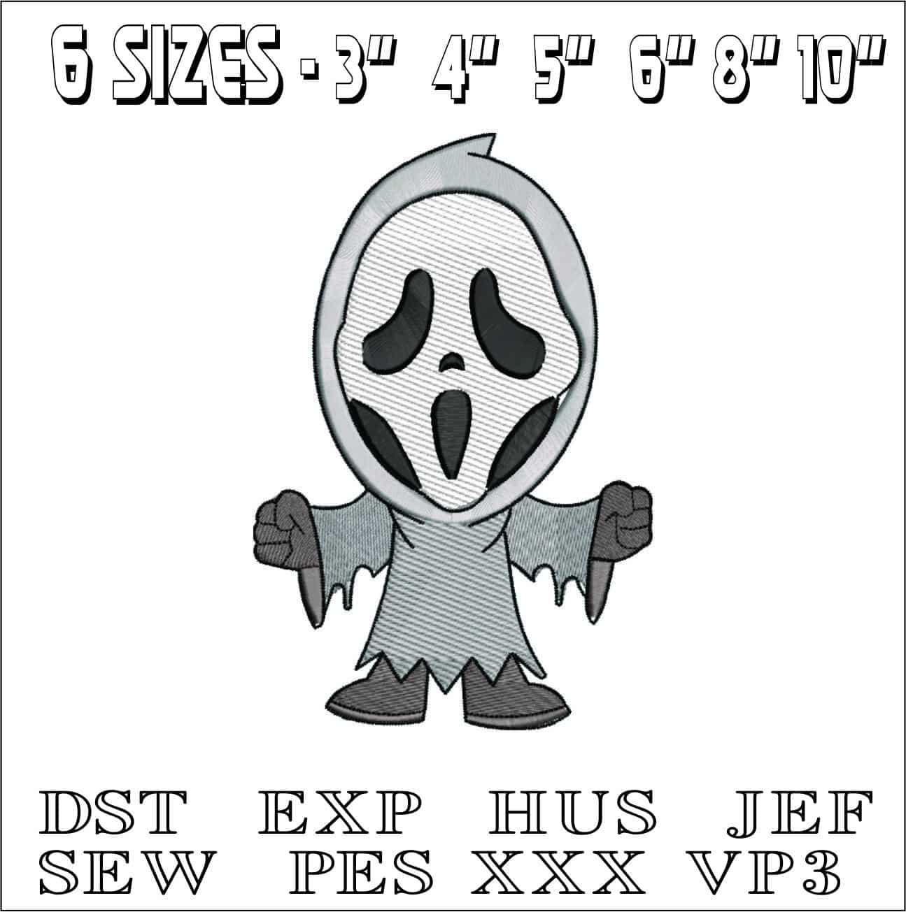 Scream Halloween-Elegant embroidery design file - instant download — view 2