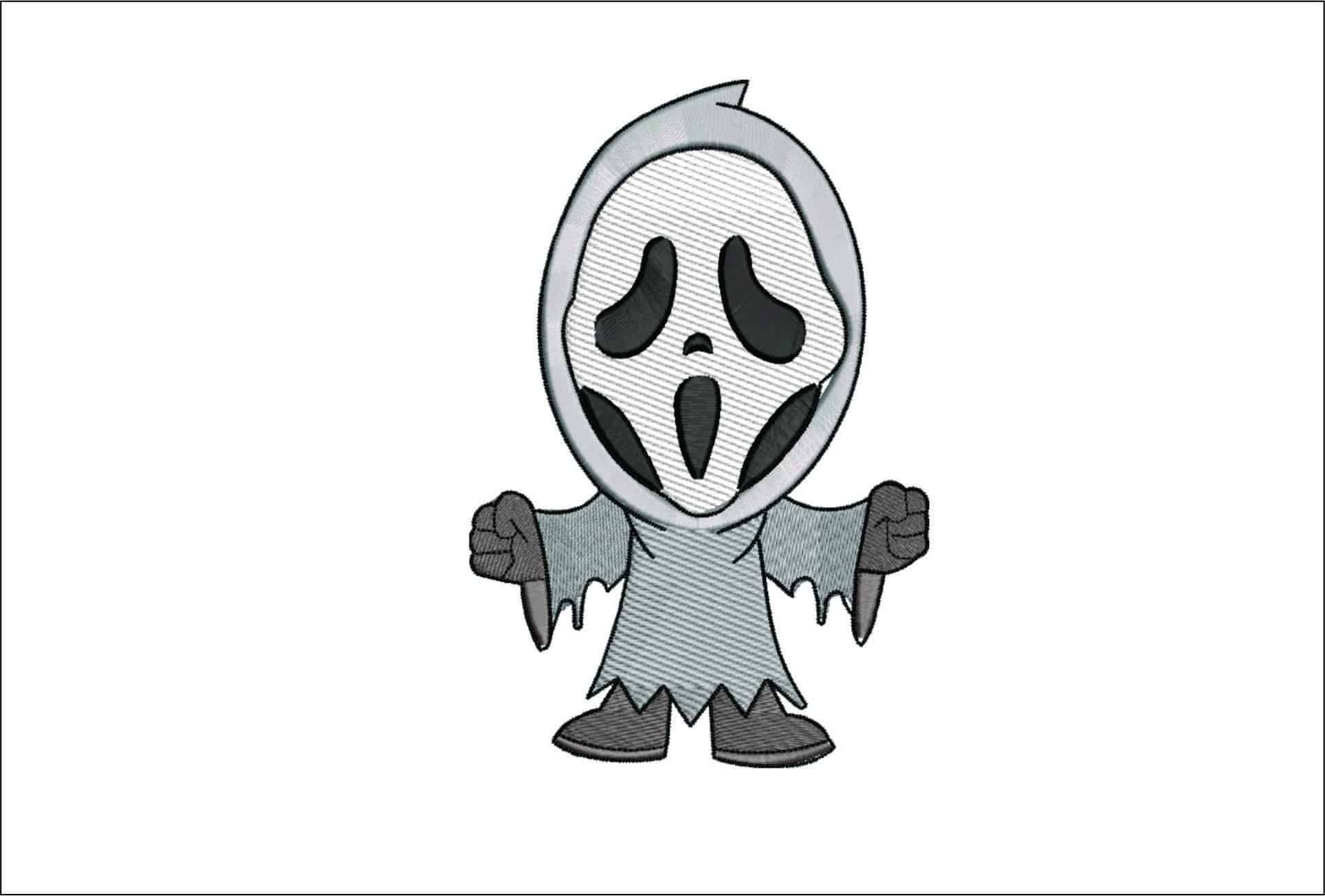 Scream Halloween-Elegant embroidery design file - instant download