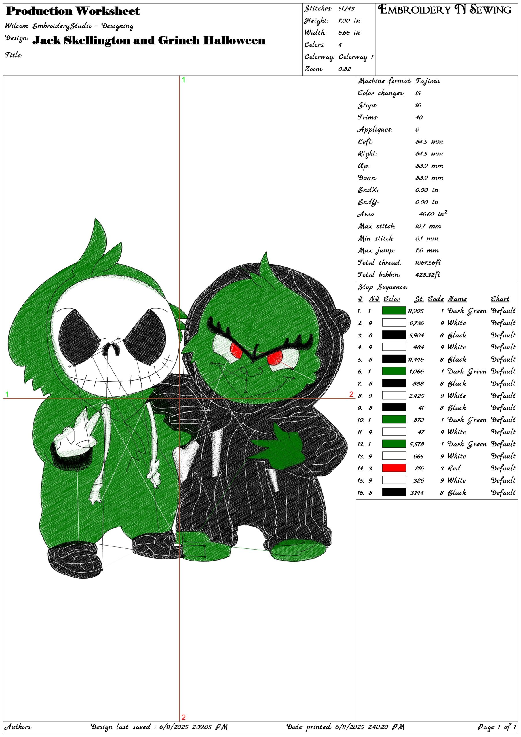 Seaseme Halloween-Elegant embroidery design file - instant download — view 3