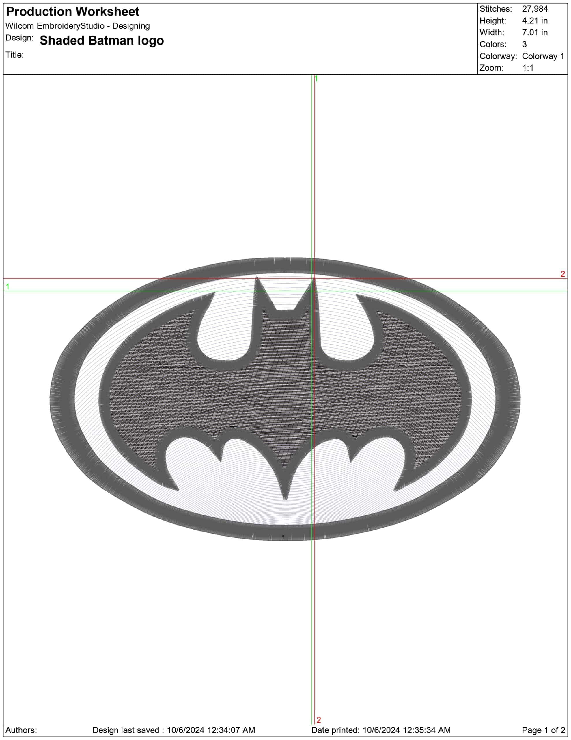 Shaded Batman logo-Elegant embroidery design file - instant download — view 4