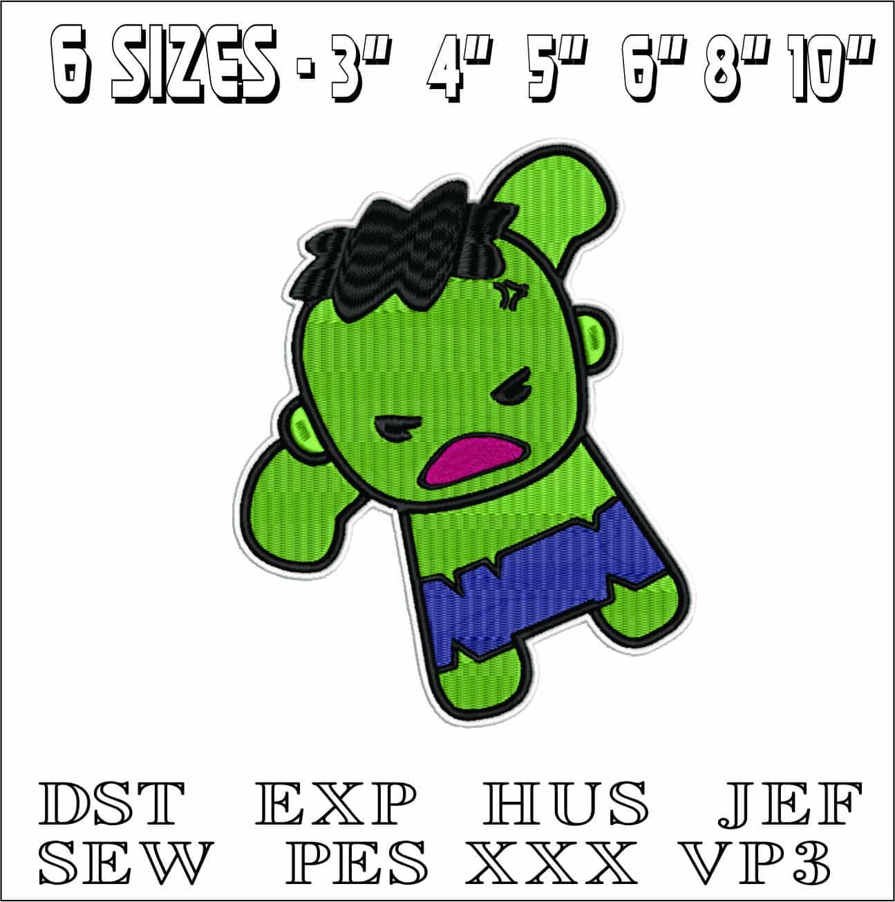 Simple Hulk-Elegant embroidery design file - instant download — view 2