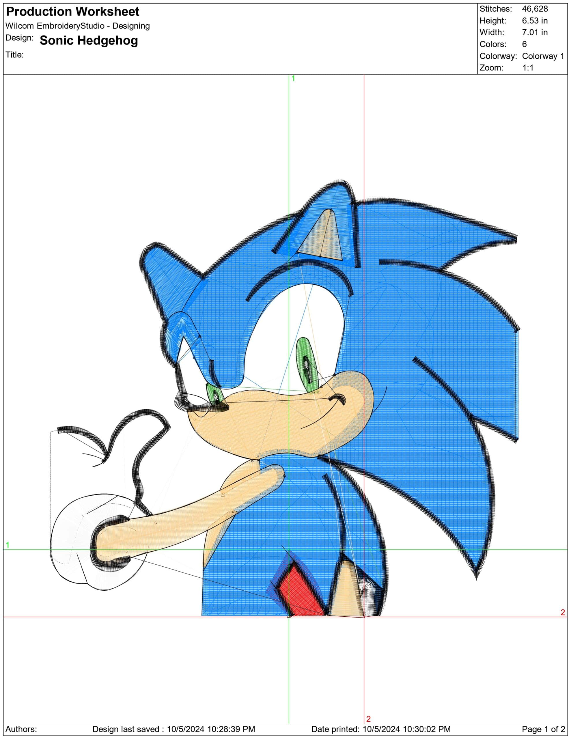 Sonic Hedgehog-Elegant embroidery design file - instant download — view 4