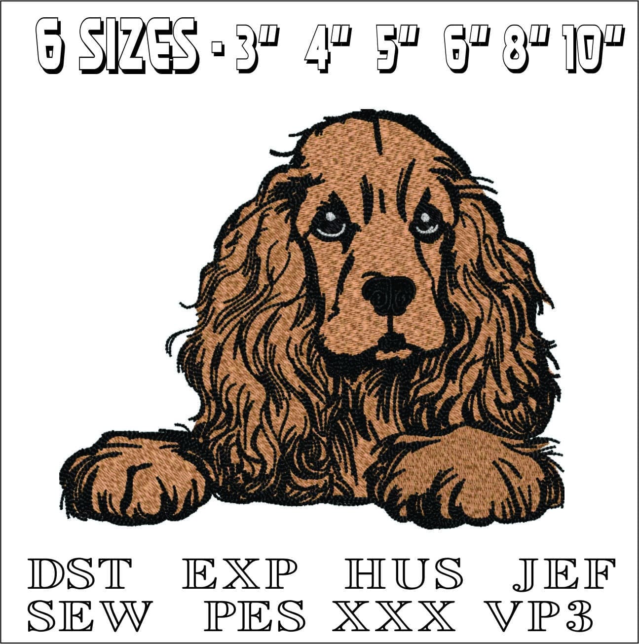 Spaniel dog-Elegant embroidery design file - instant download — view 2