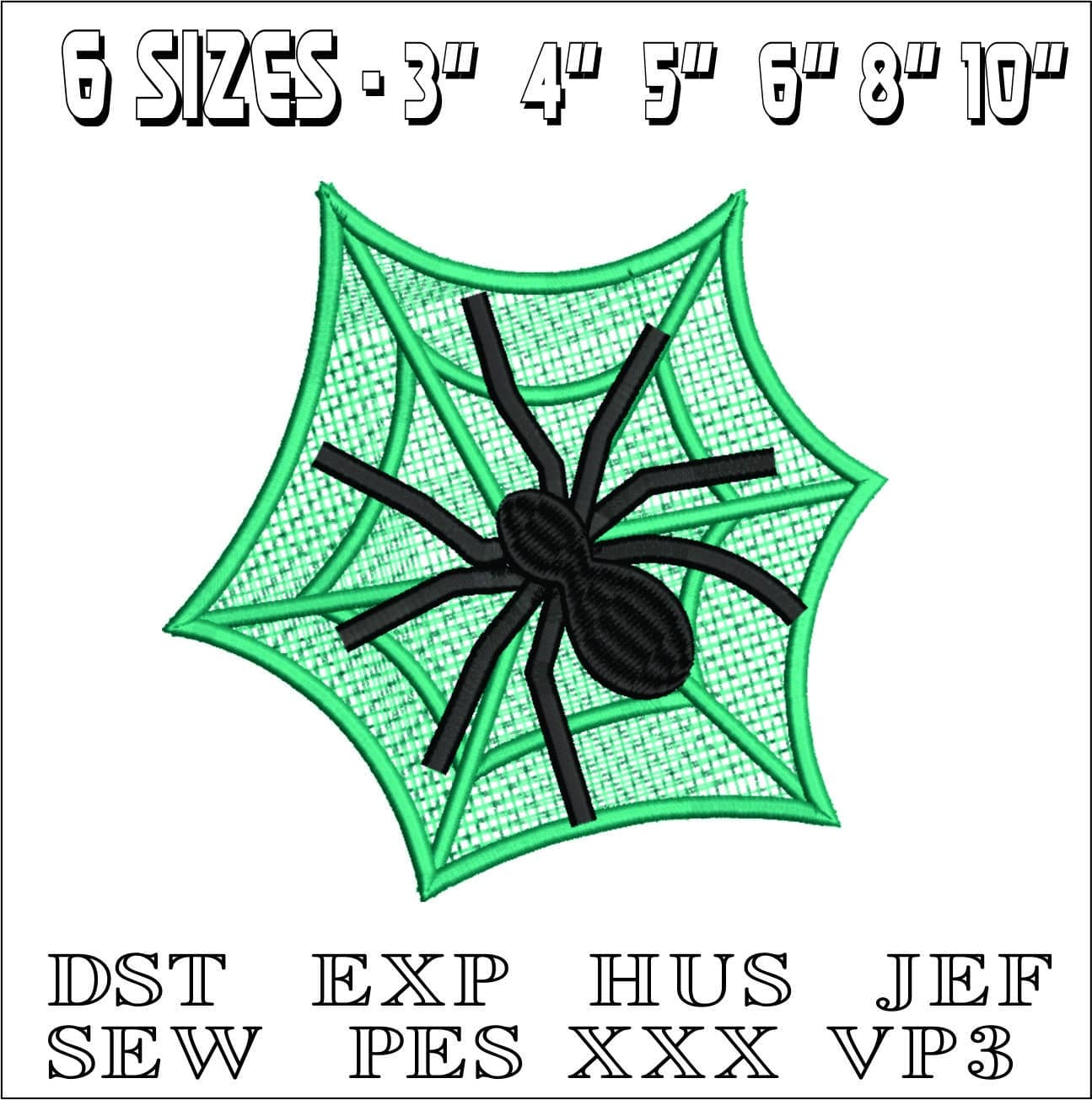 Spider and Web-Elegant embroidery design file - instant download — view 2