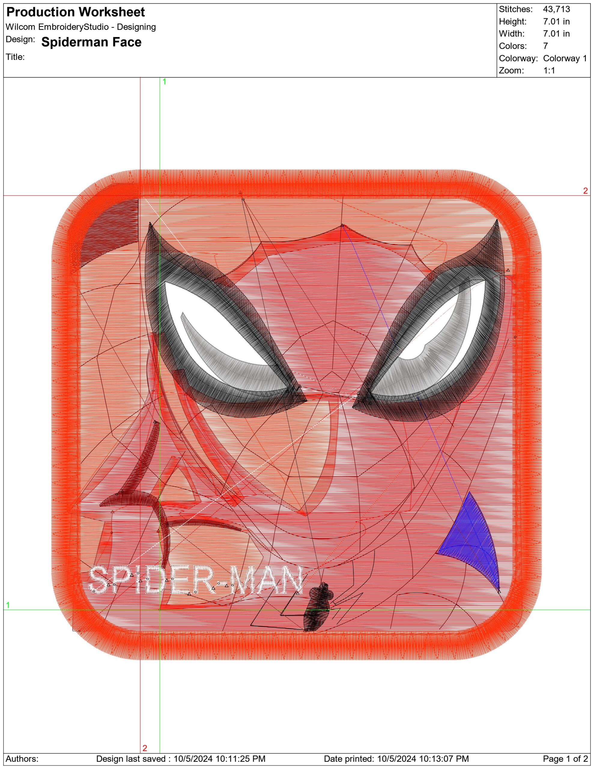 Spiderman Face-Elegant embroidery design file - instant download — view 4