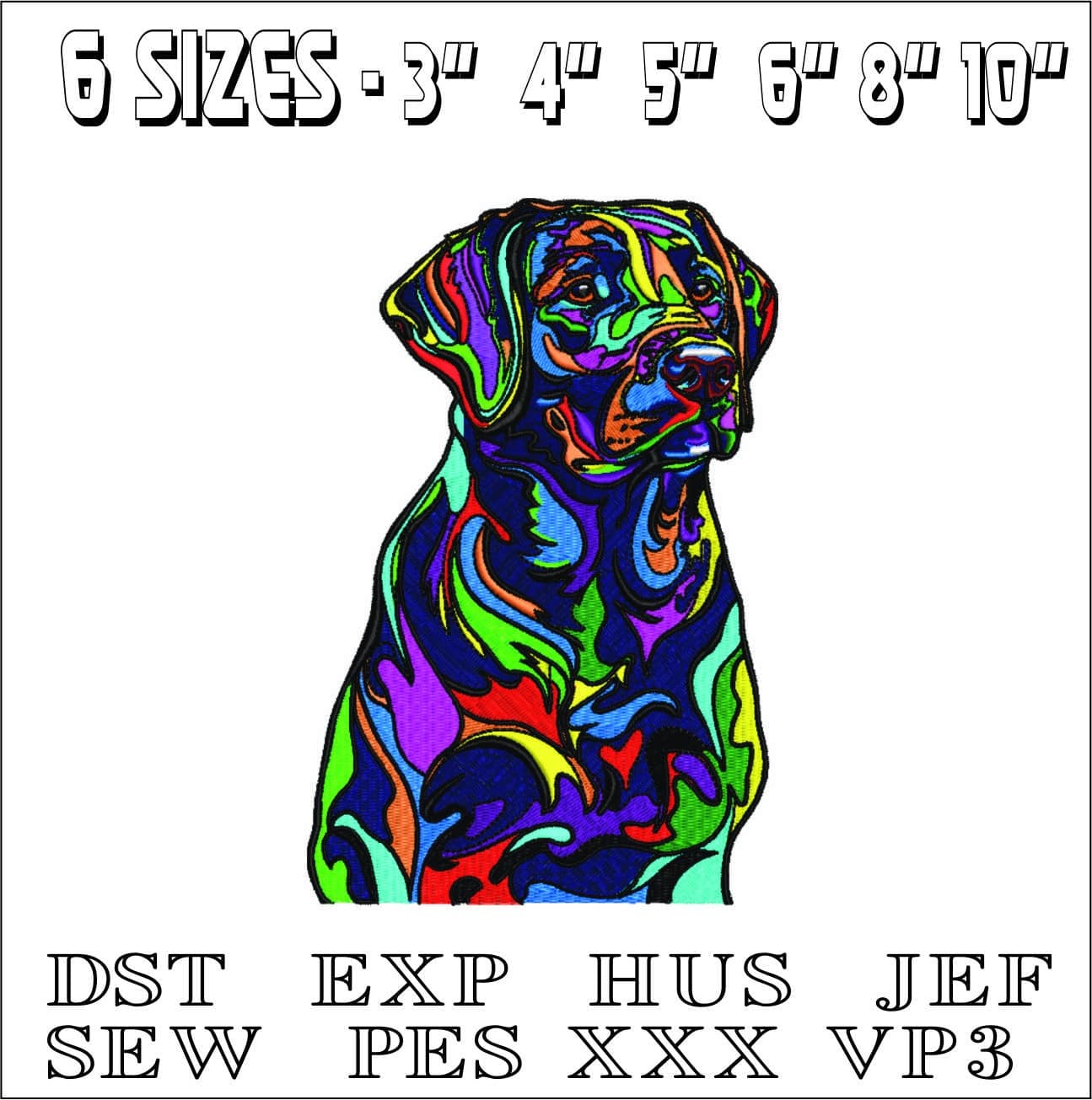 Stylized Dog-Elegant embroidery design file - instant download — view 2