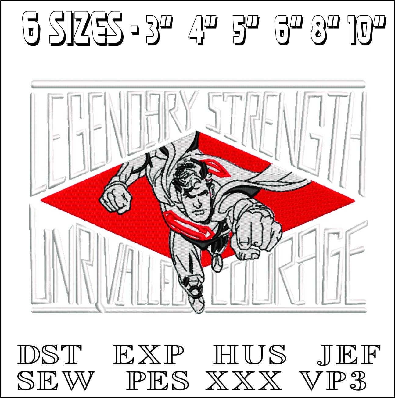 Superman Legend-Elegant embroidery design file - instant download — view 2
