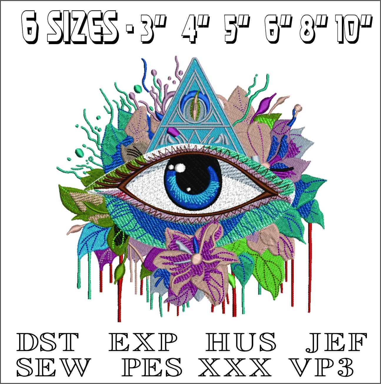 Symbolic eye-Elegant embroidery design file - instant download — view 2