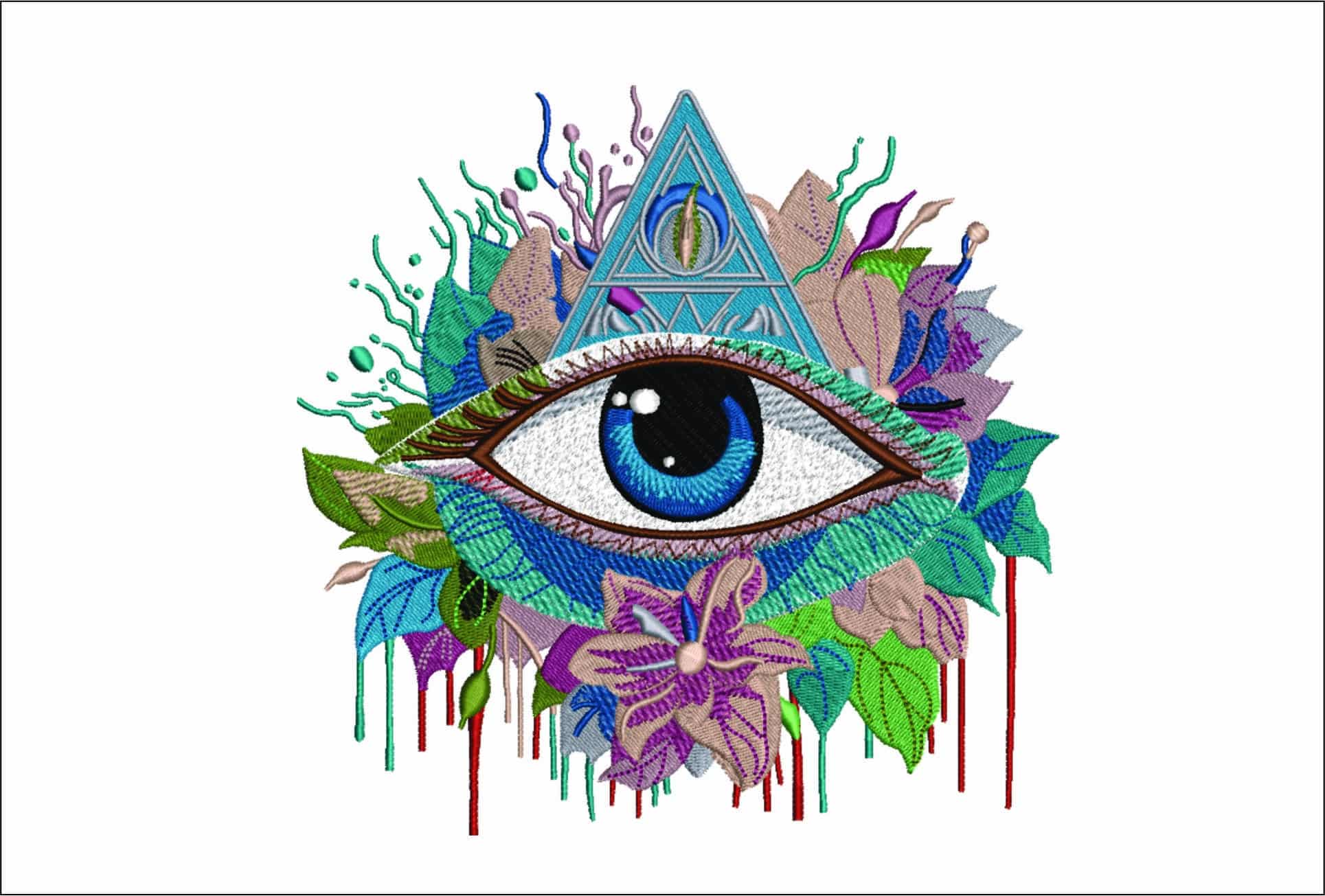 Symbolic eye-Elegant embroidery design file - instant download