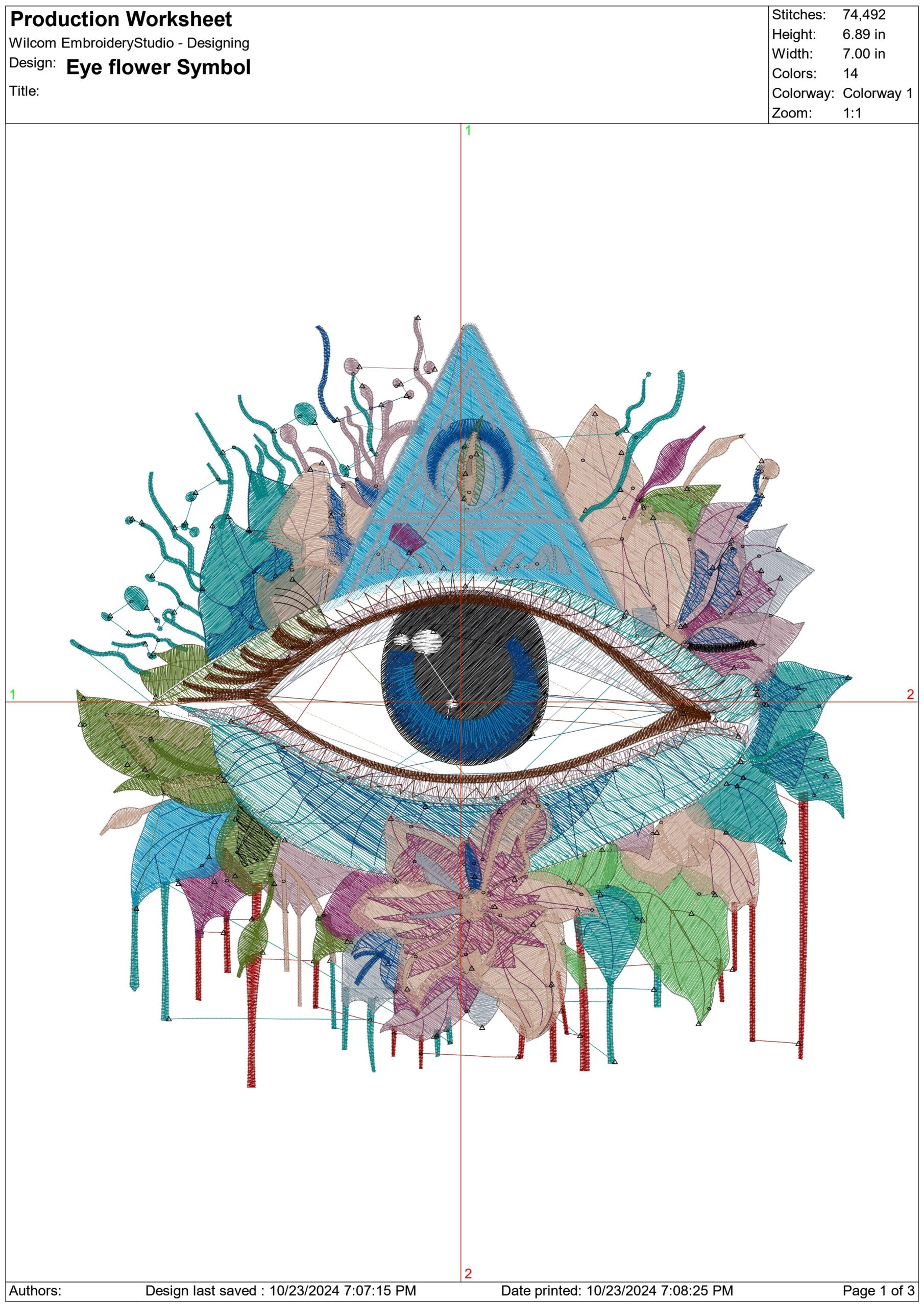 Symbolic eye-Elegant embroidery design file - instant download — view 4