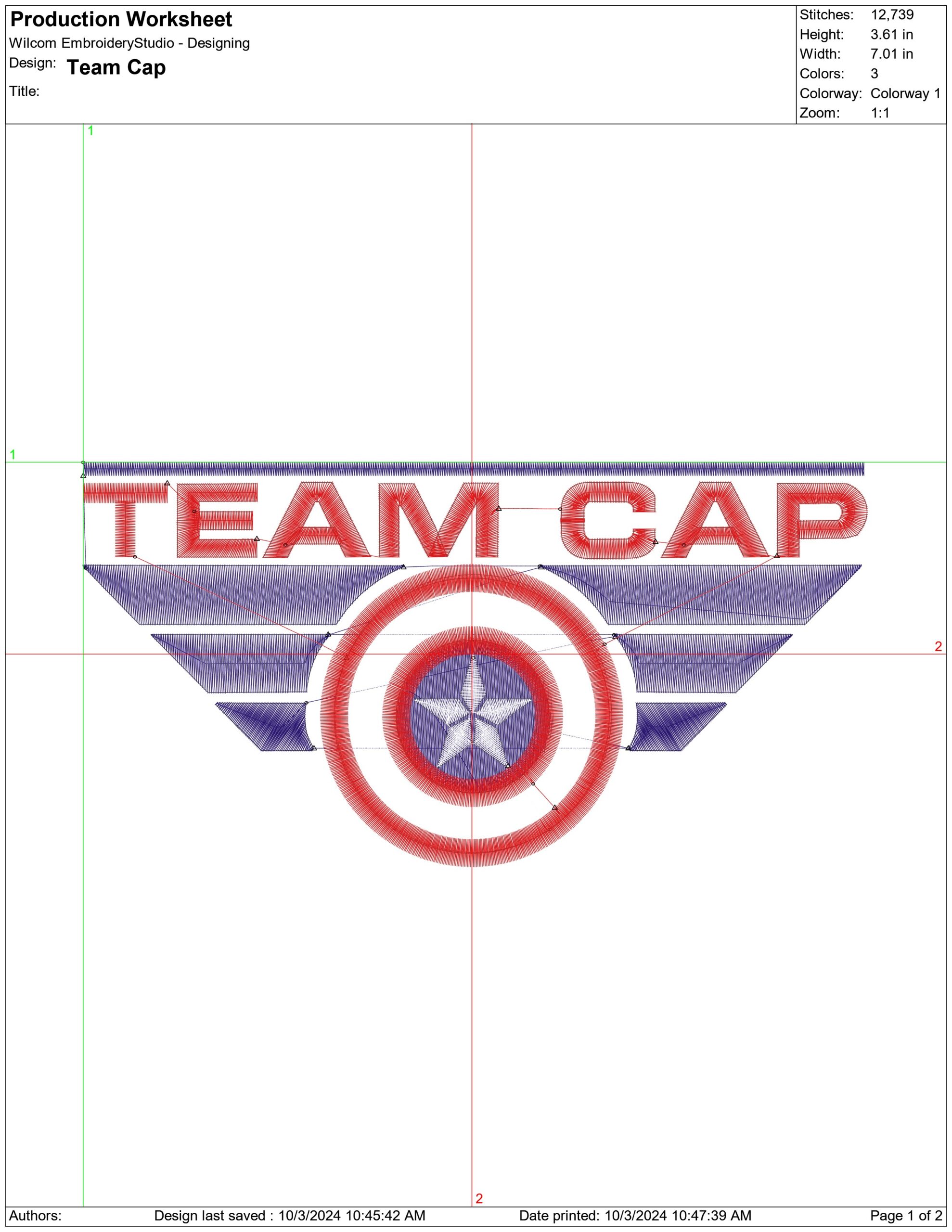 Team Cap-Elegant embroidery design file - instant download — view 4