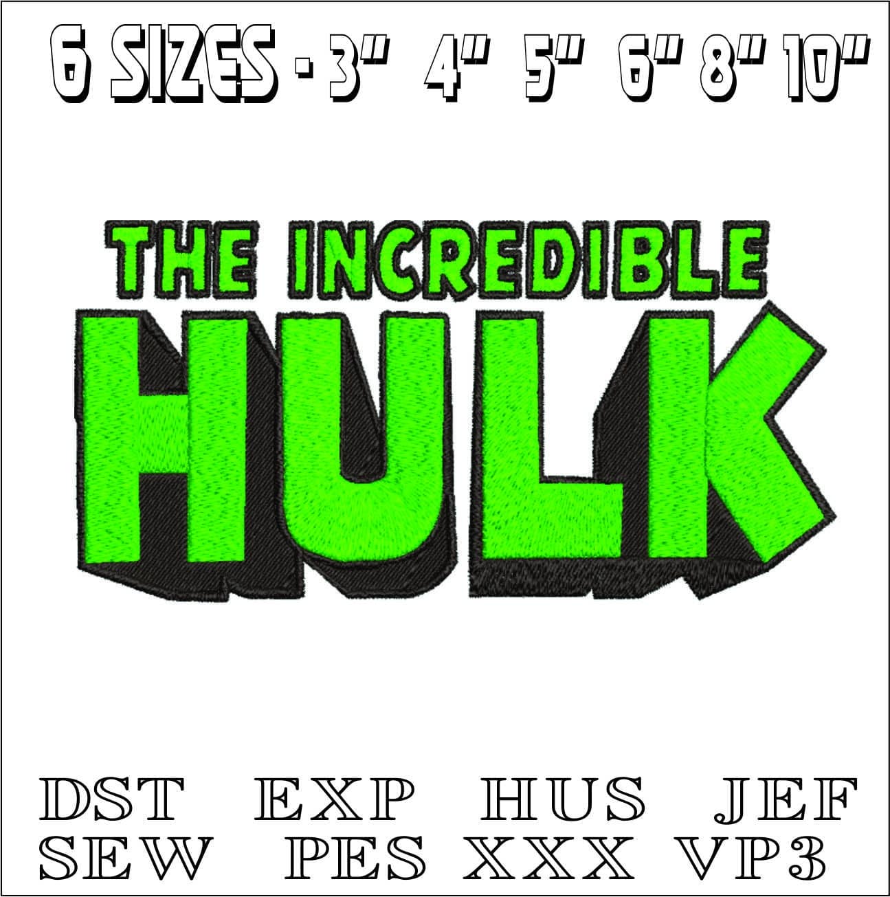 The Incredible Hulk-Elegant embroidery design file - instant download — view 2