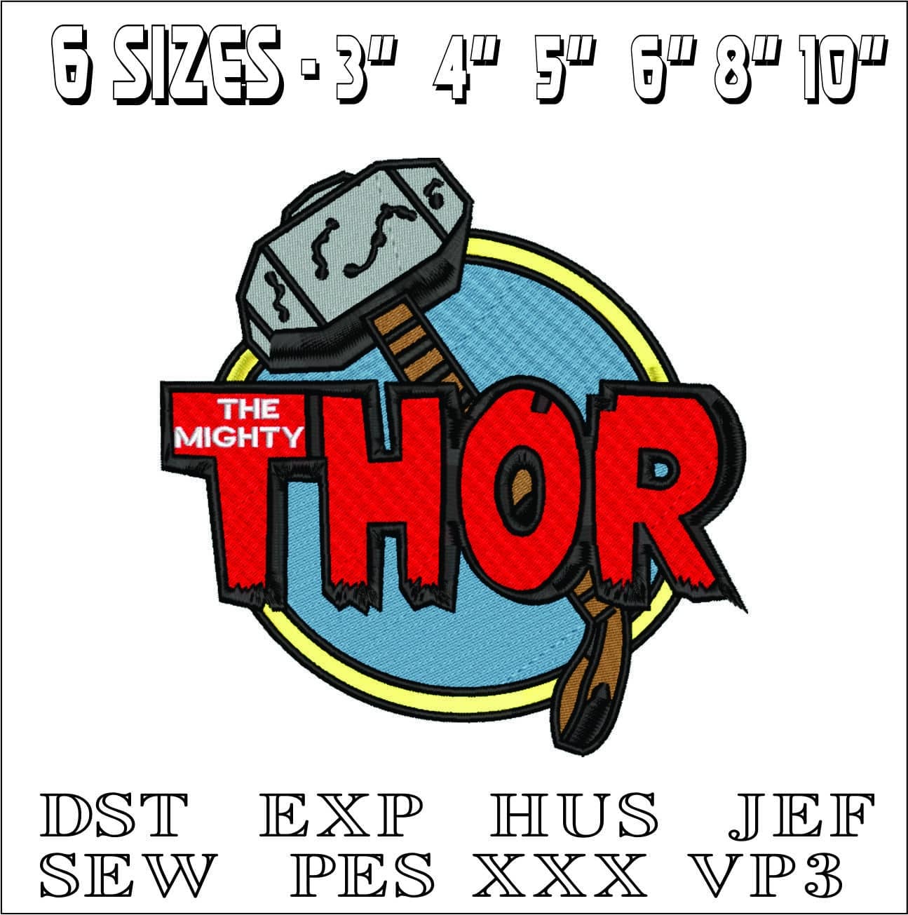 The Might Thor-Elegant embroidery design file - instant download — view 2