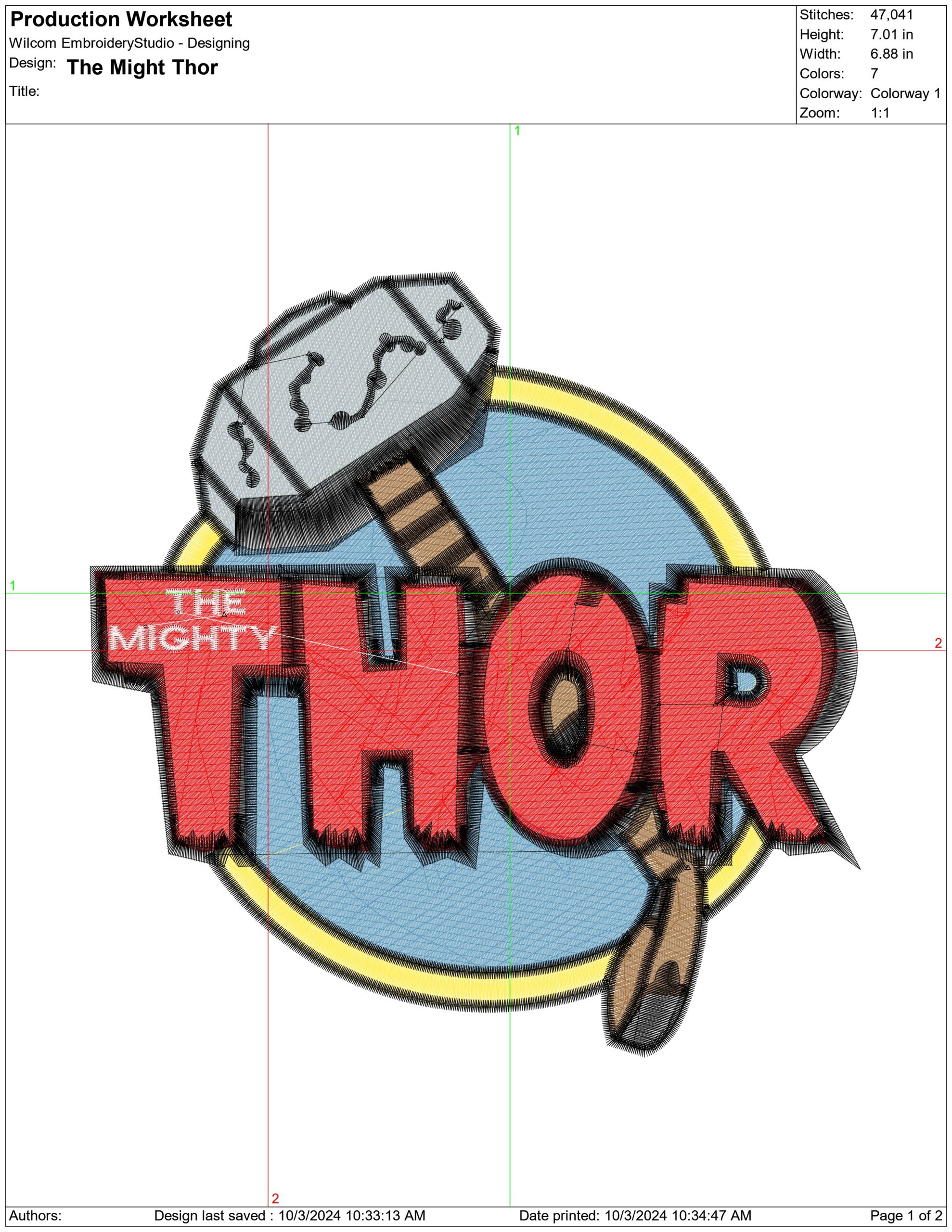 The Might Thor-Elegant embroidery design file - instant download — view 4