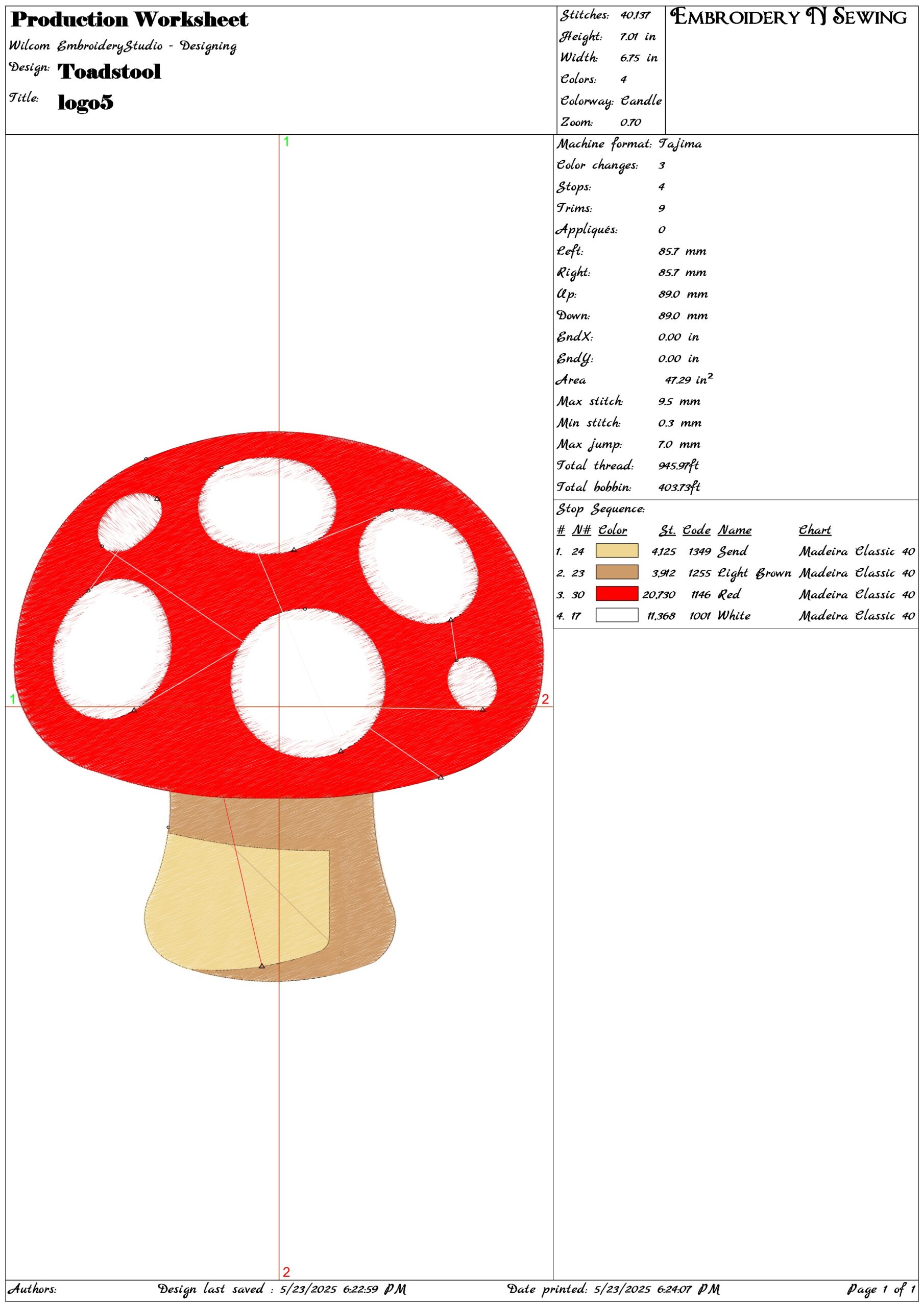 Toadstool-Elegant embroidery design file - instant download — view 3