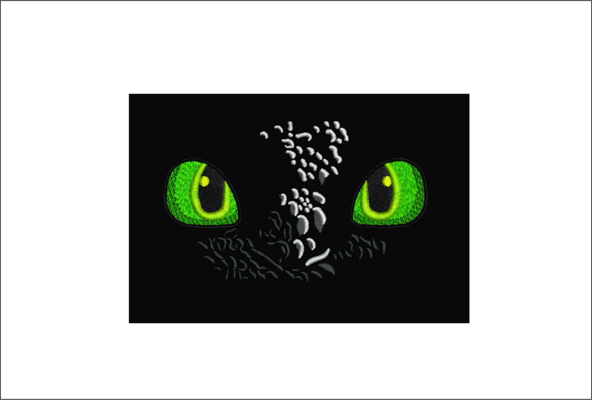 Toothless eyes How to train a Dragon-Elegant embroidery design file - instant download