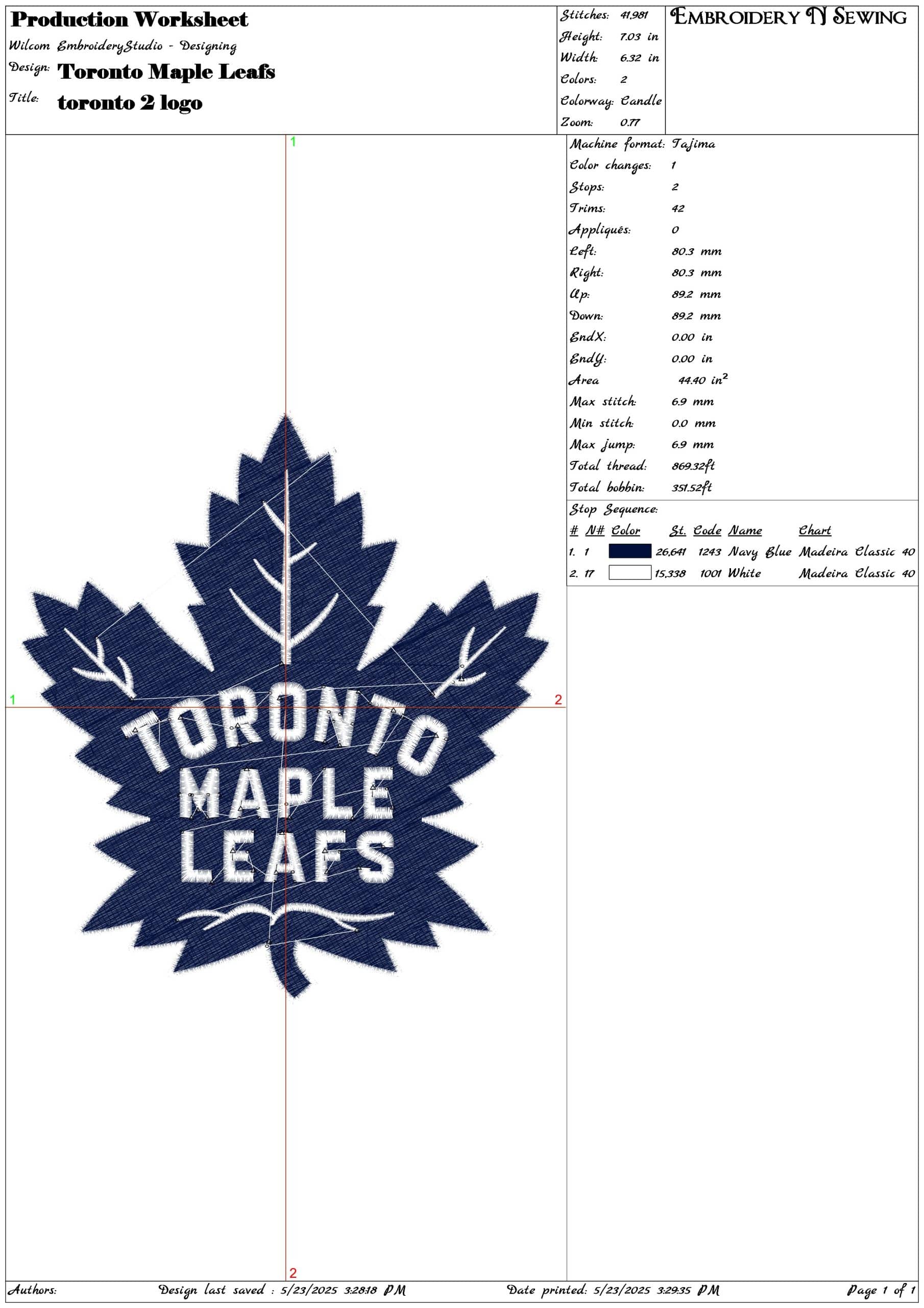 Toronto Maple Leafs-Elegant embroidery design file - instant download — view 3