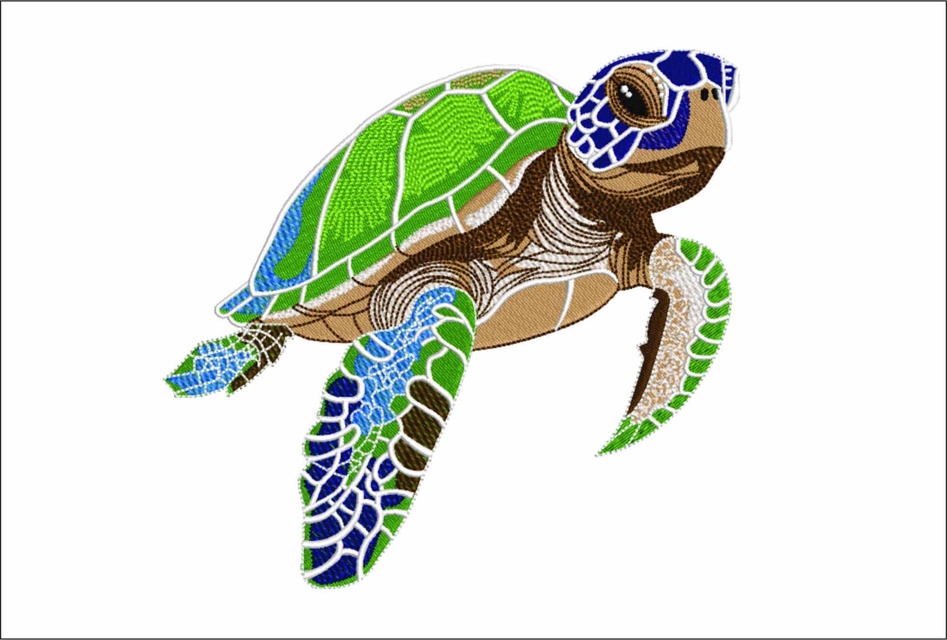 Turtle-Elegant embroidery design file - instant download