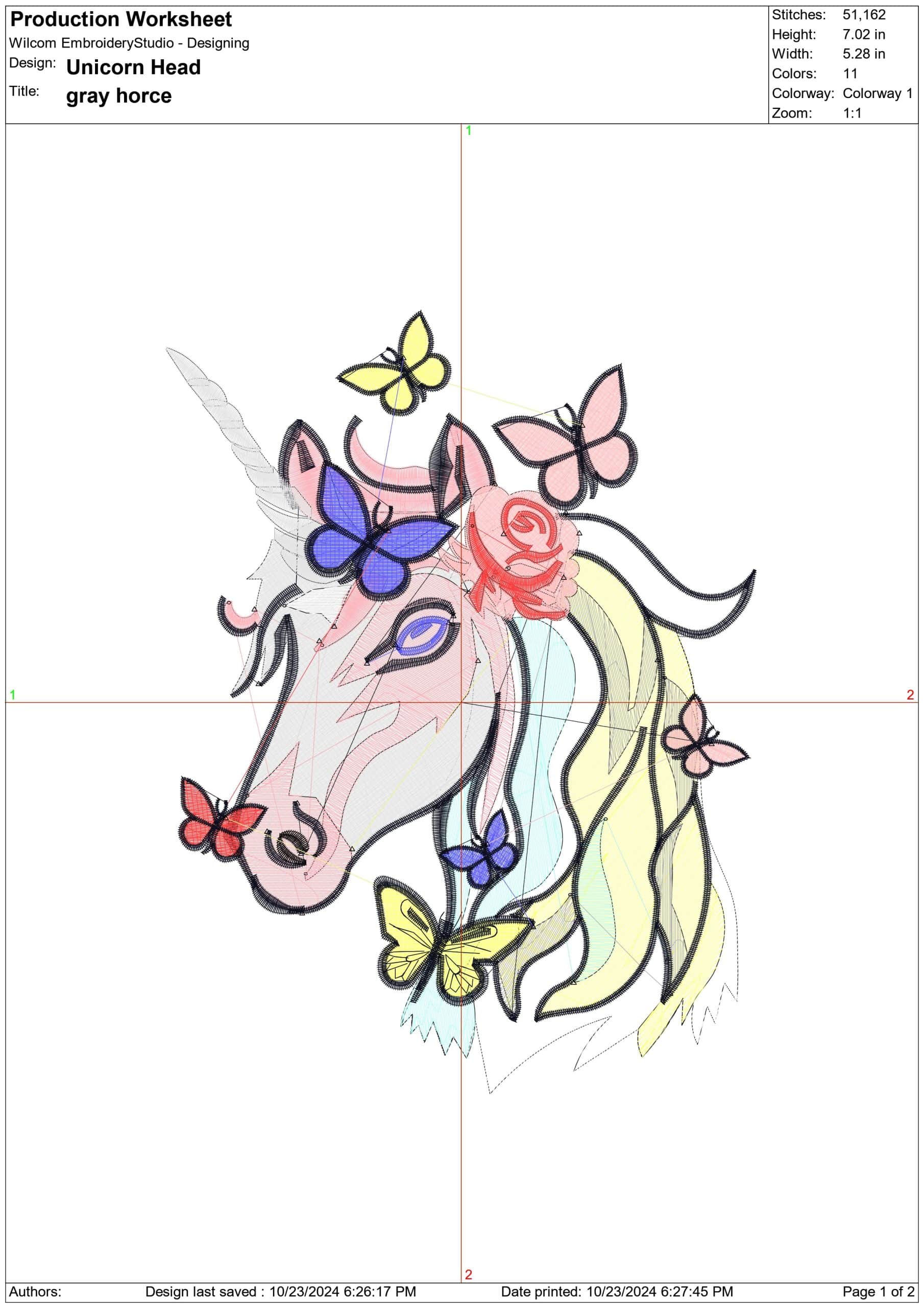 Unicorn Head-Elegant embroidery design file - instant download — view 4