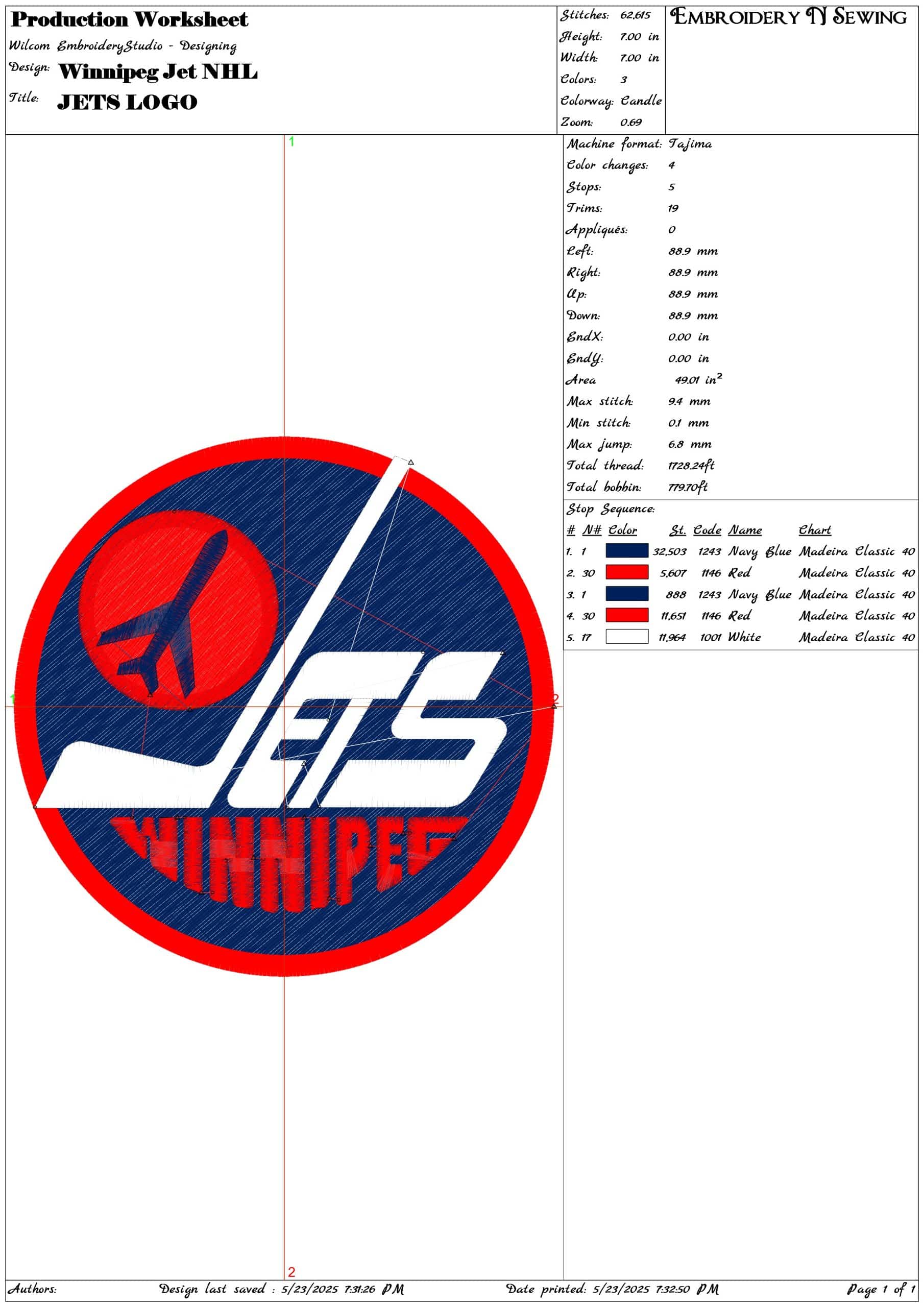 Winnipeg Jet NHL-Elegant embroidery design file - instant download — view 3