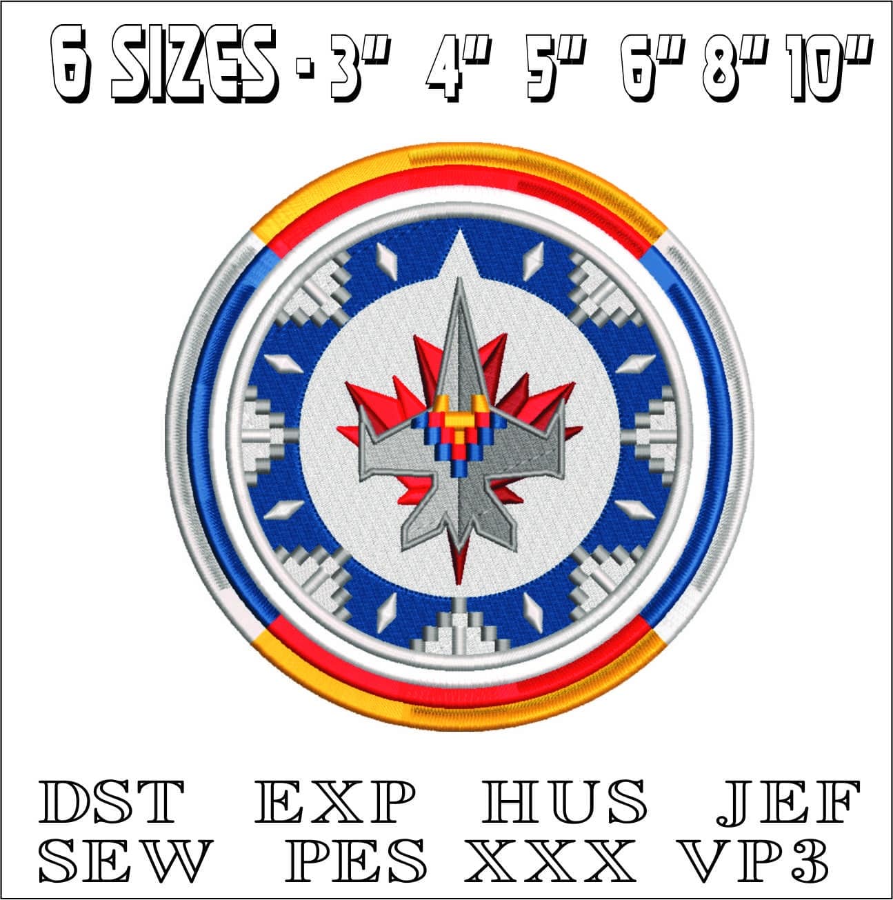 Winnipeg Jets Color Logo-Elegant embroidery design file - instant download — view 2