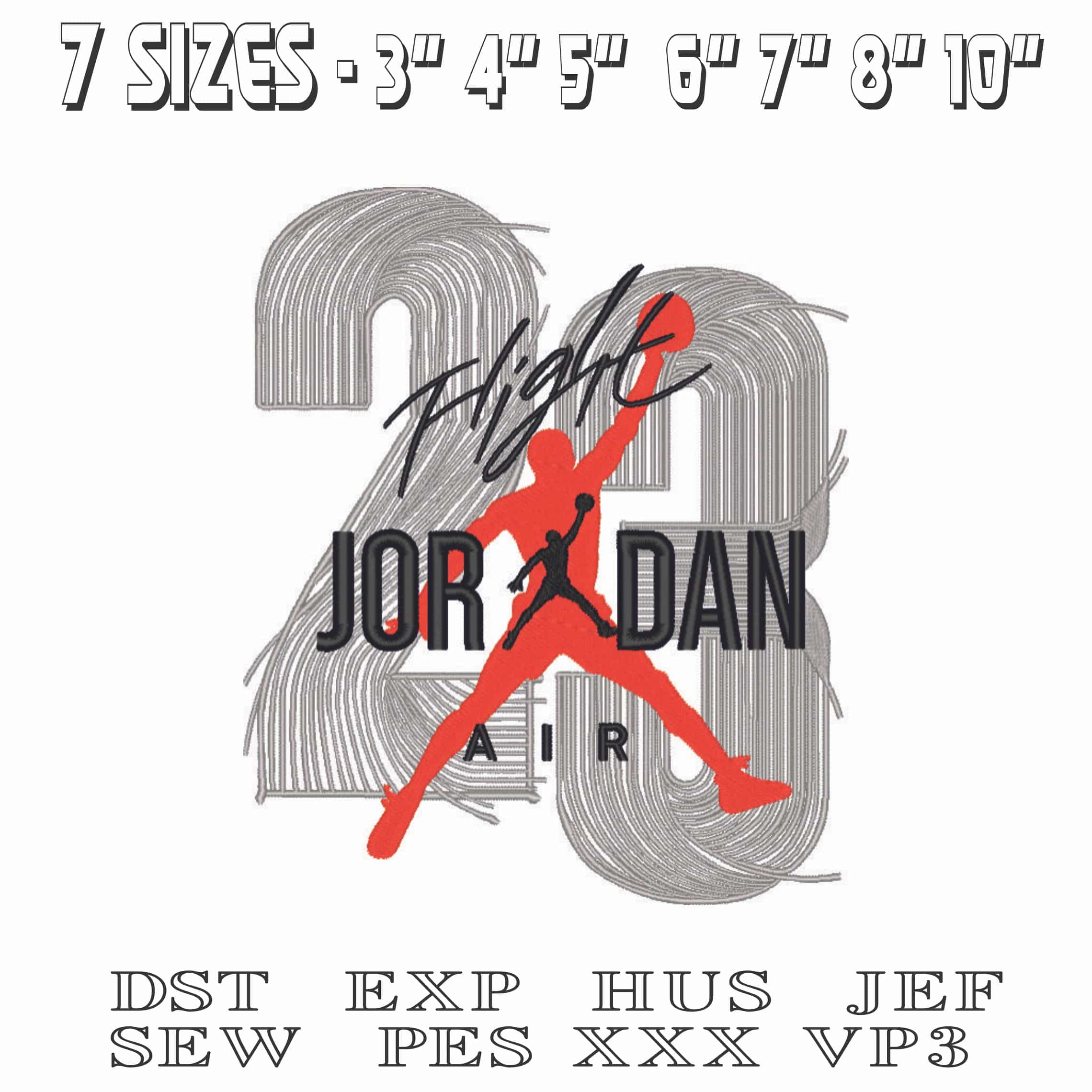 23 Jordan Flight-Elegant embroidery design file - instant download — view 2