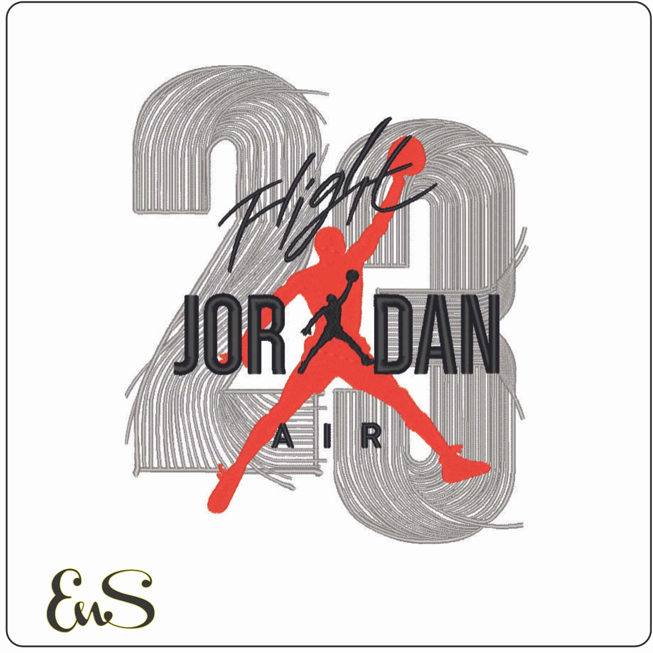 23 Jordan Flight-Elegant embroidery design file - instant download