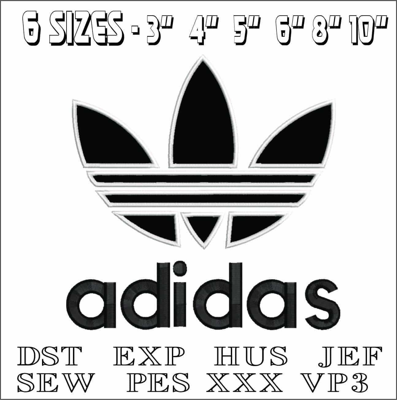 Adidas Logo-Elegant embroidery design file - instant download — view 2