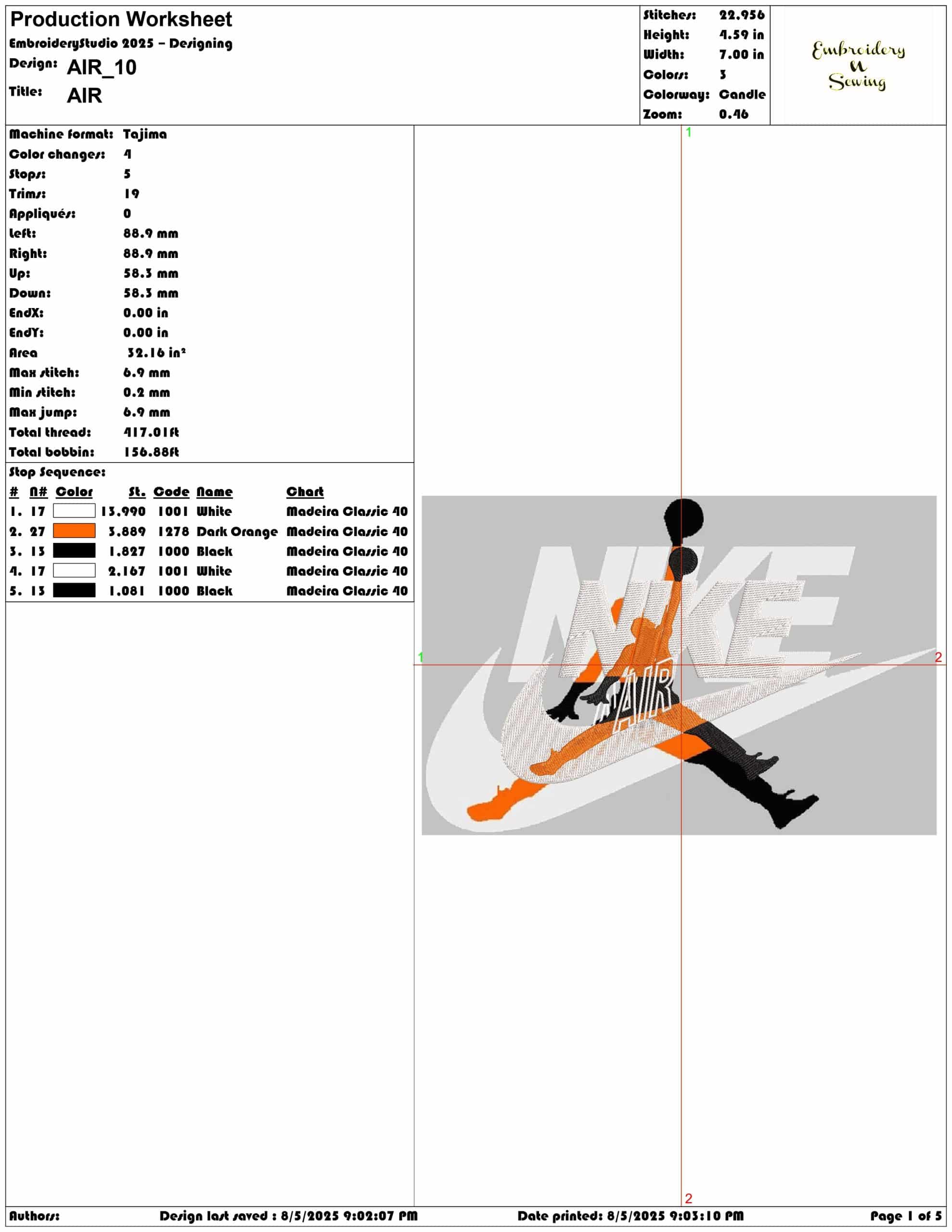 Nike Air-Elegant embroidery design file - instant download — view 3