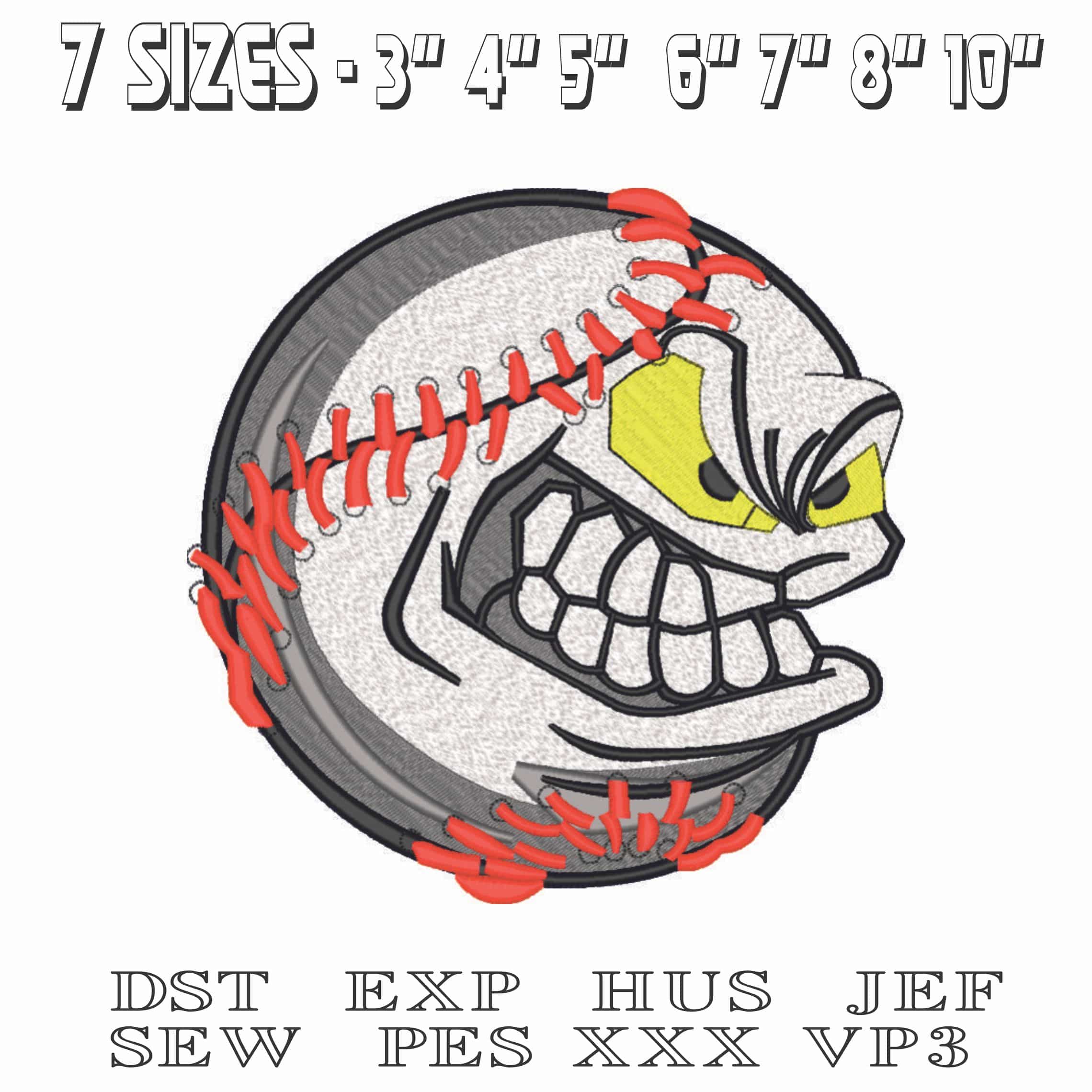 Angry Baseball-Elegant embroidery design file - instant download — view 2