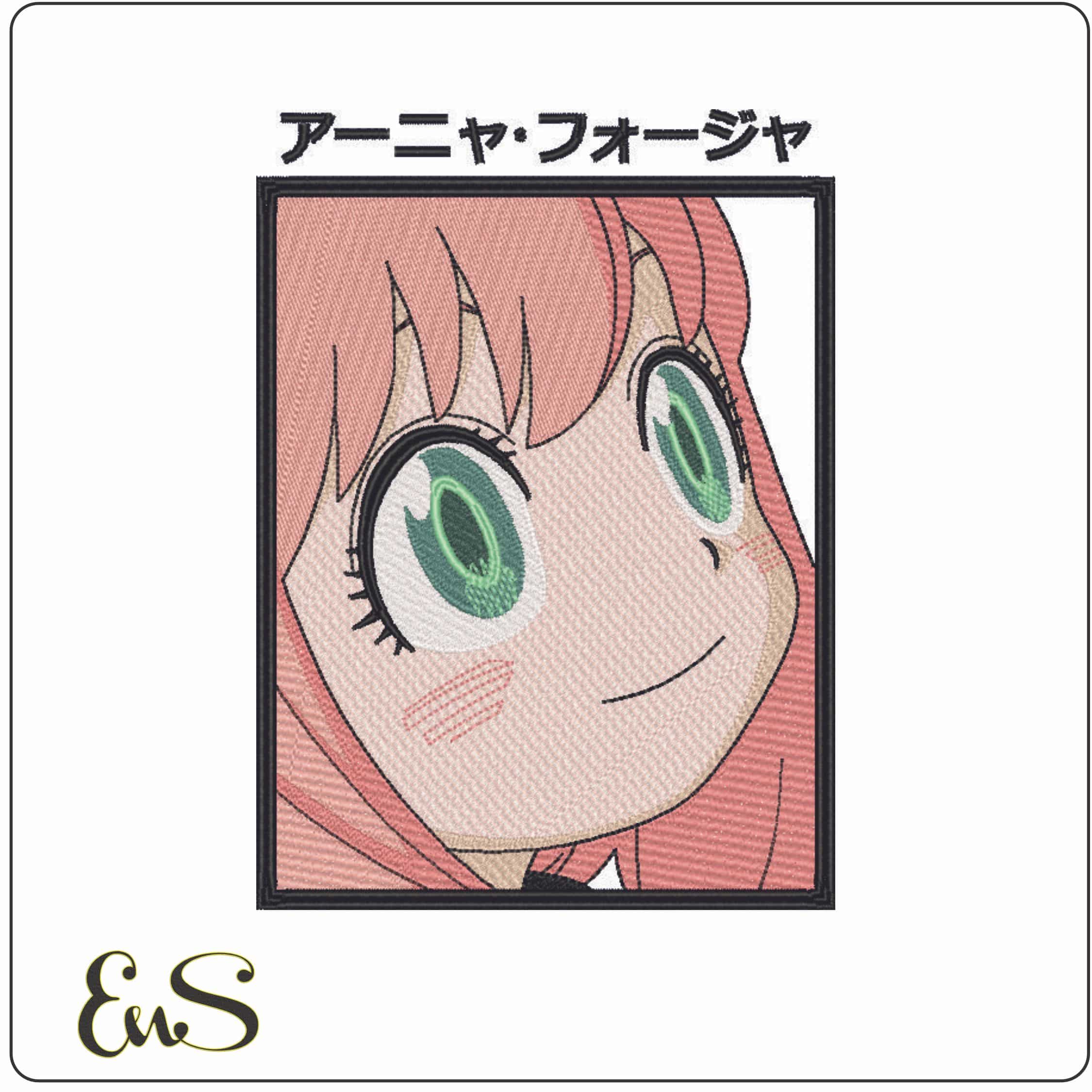 Anya Froger Spy X- Anime-Elegant embroidery design file - instant download