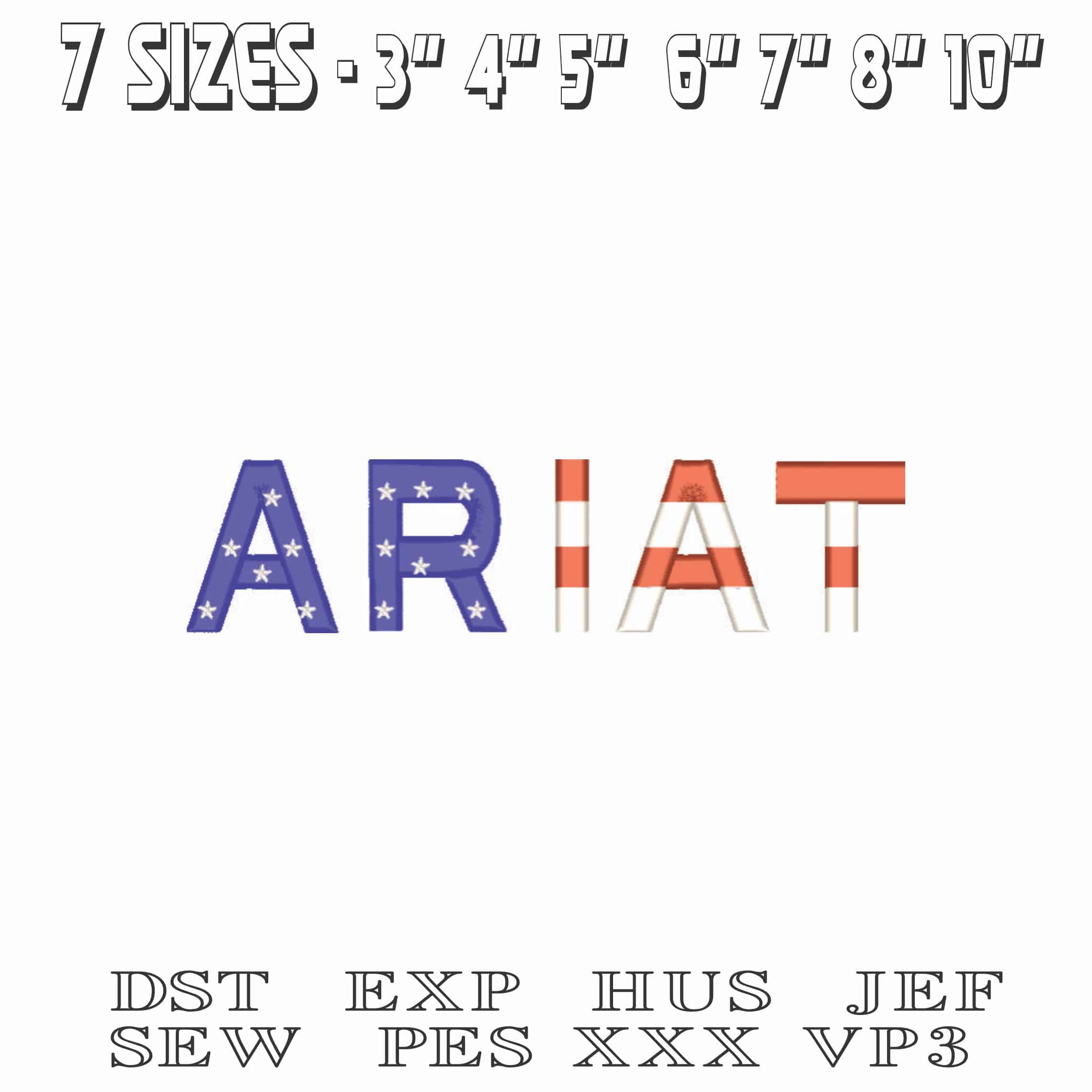 ARIAT USA Flag-Elegant embroidery design file - instant download — view 2