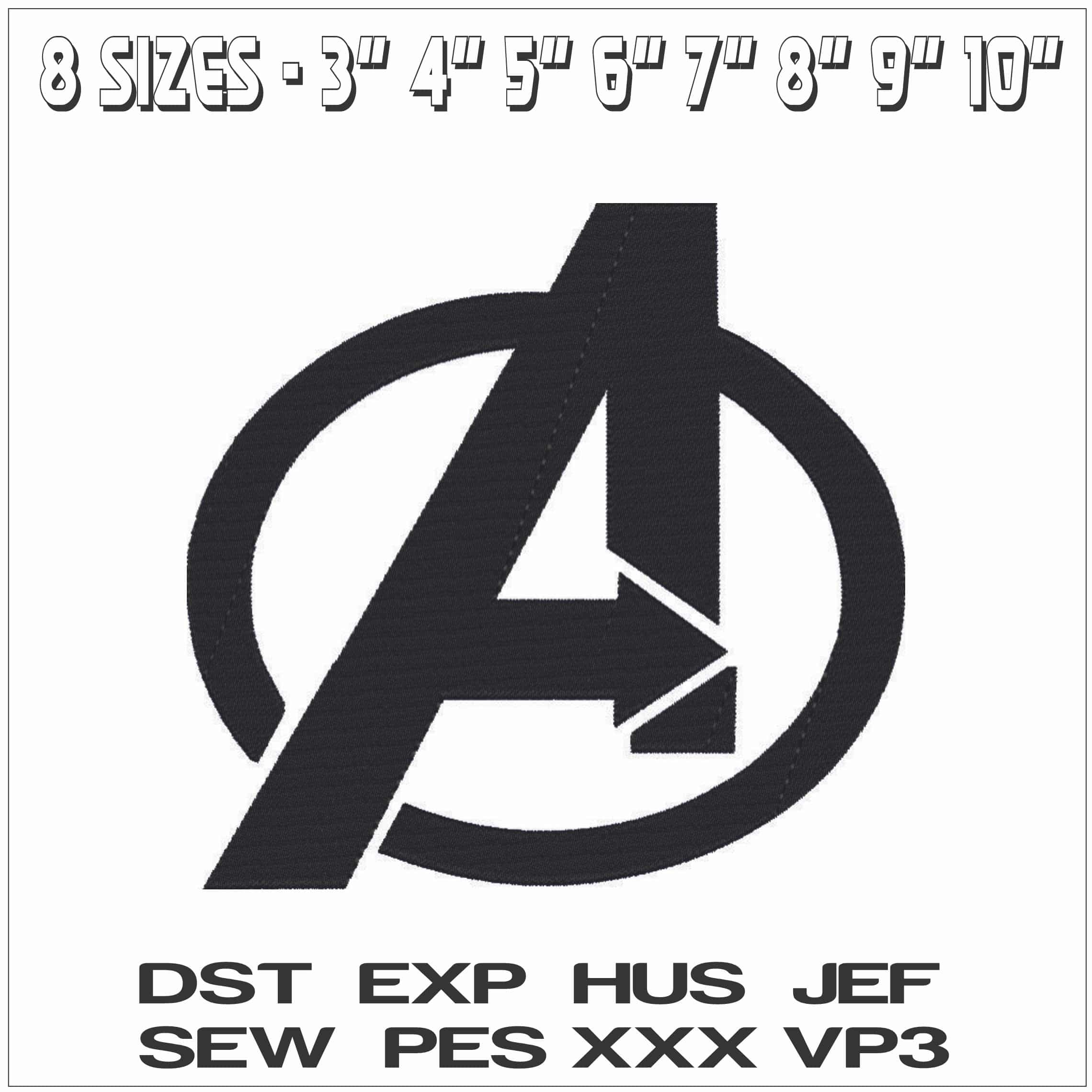 Avengers Logo - Marvel Comics-Elegant embroidery design file - instant download — view 2