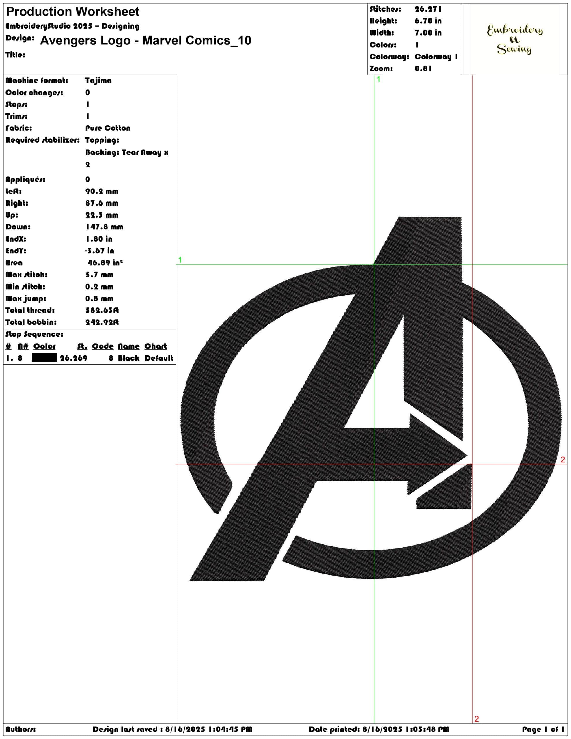 Avengers Logo - Marvel Comics-Elegant embroidery design file - instant download — view 3