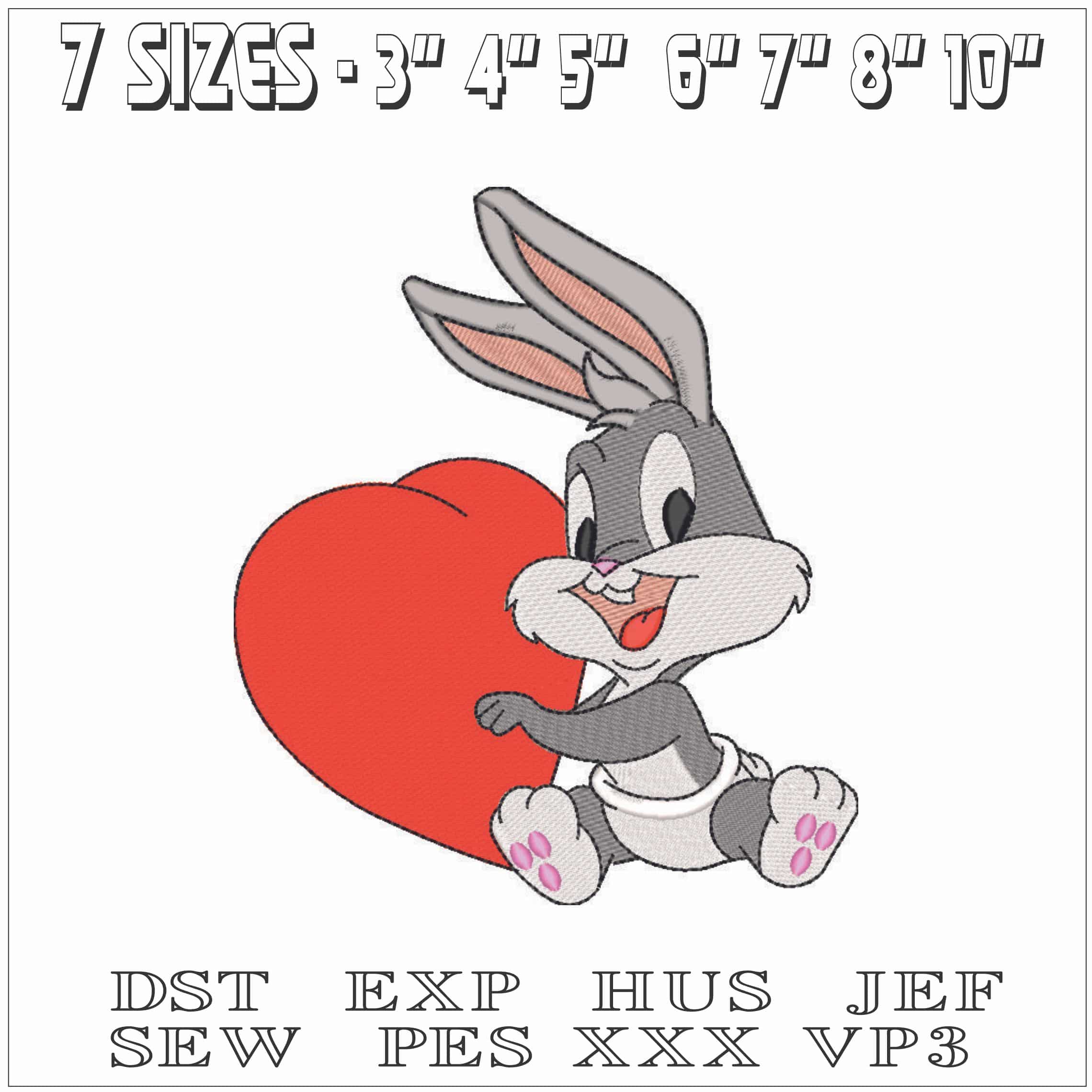 Baby Buggs with Heart-Elegant embroidery design file - instant download — view 2