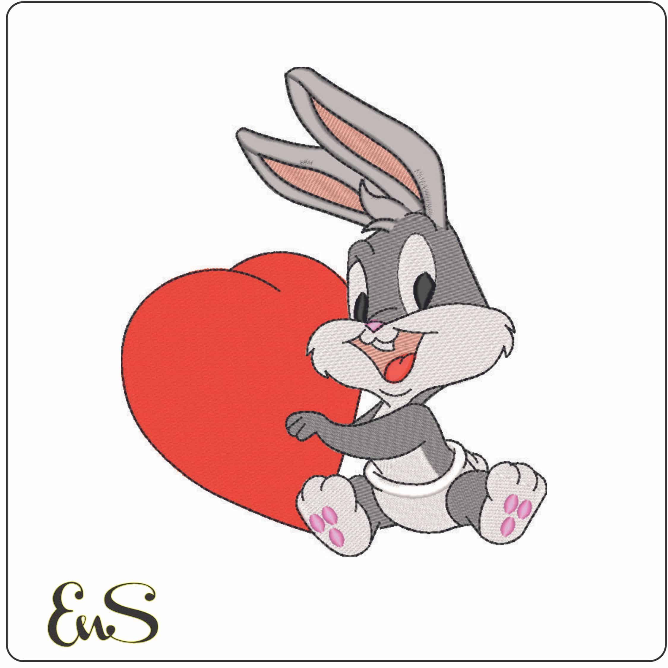 Baby Buggs with Heart-Elegant embroidery design file - instant download