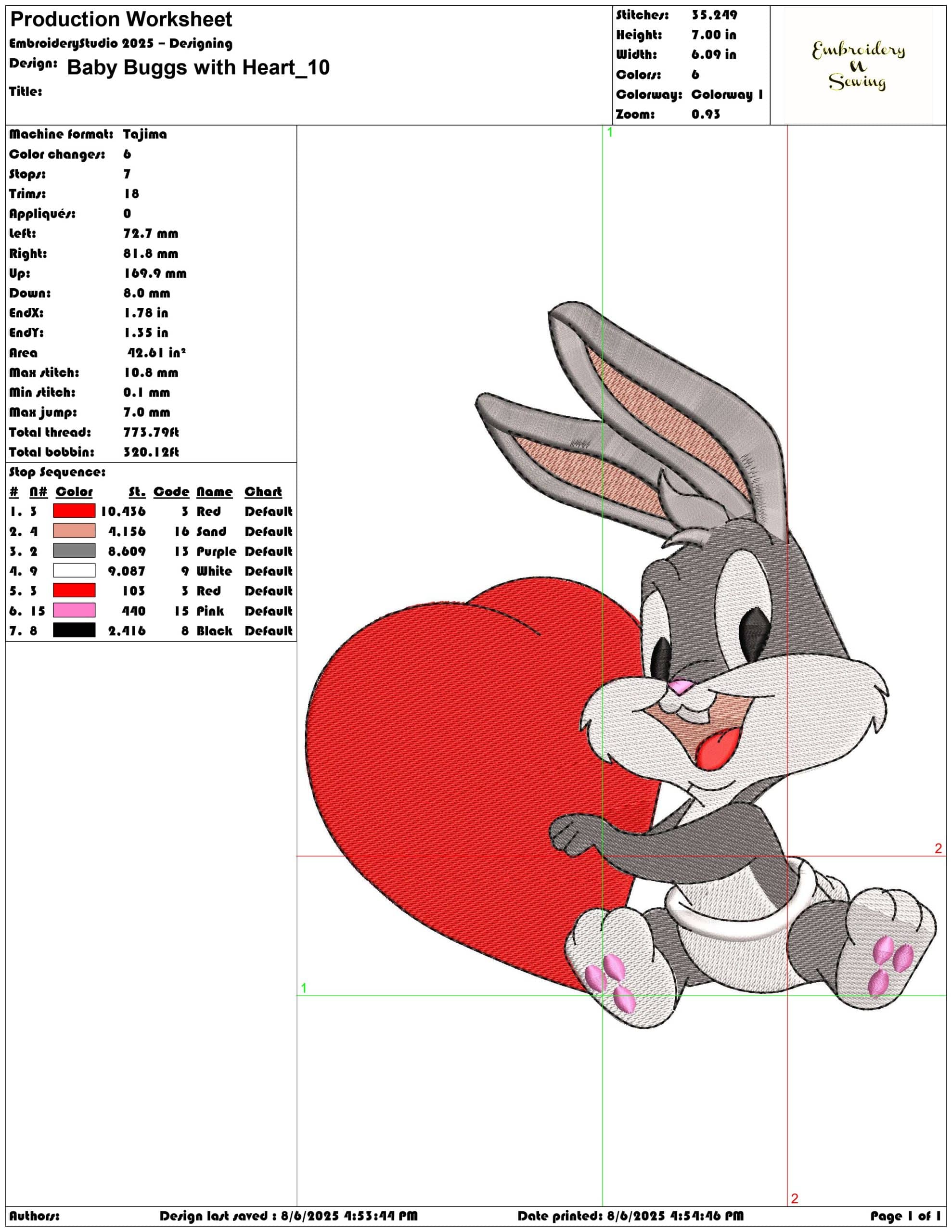 Baby Buggs with Heart-Elegant embroidery design file - instant download — view 3