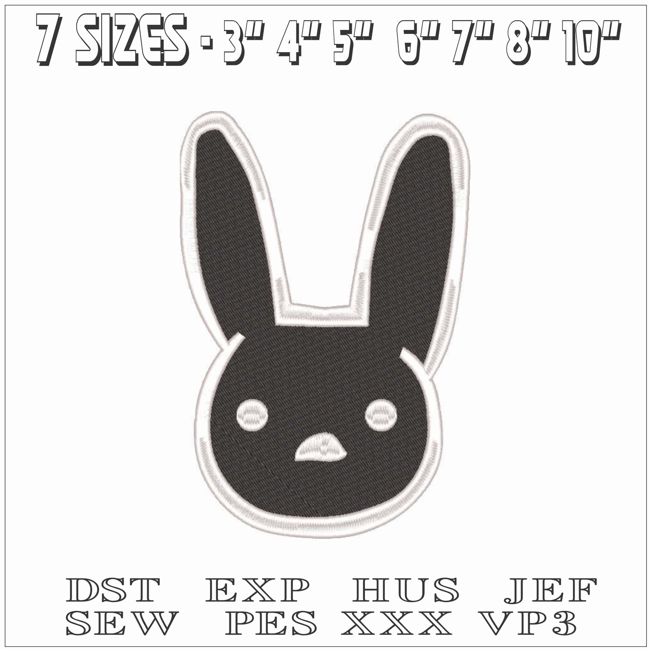Bad Bunny-Elegant embroidery design file - instant download — view 2