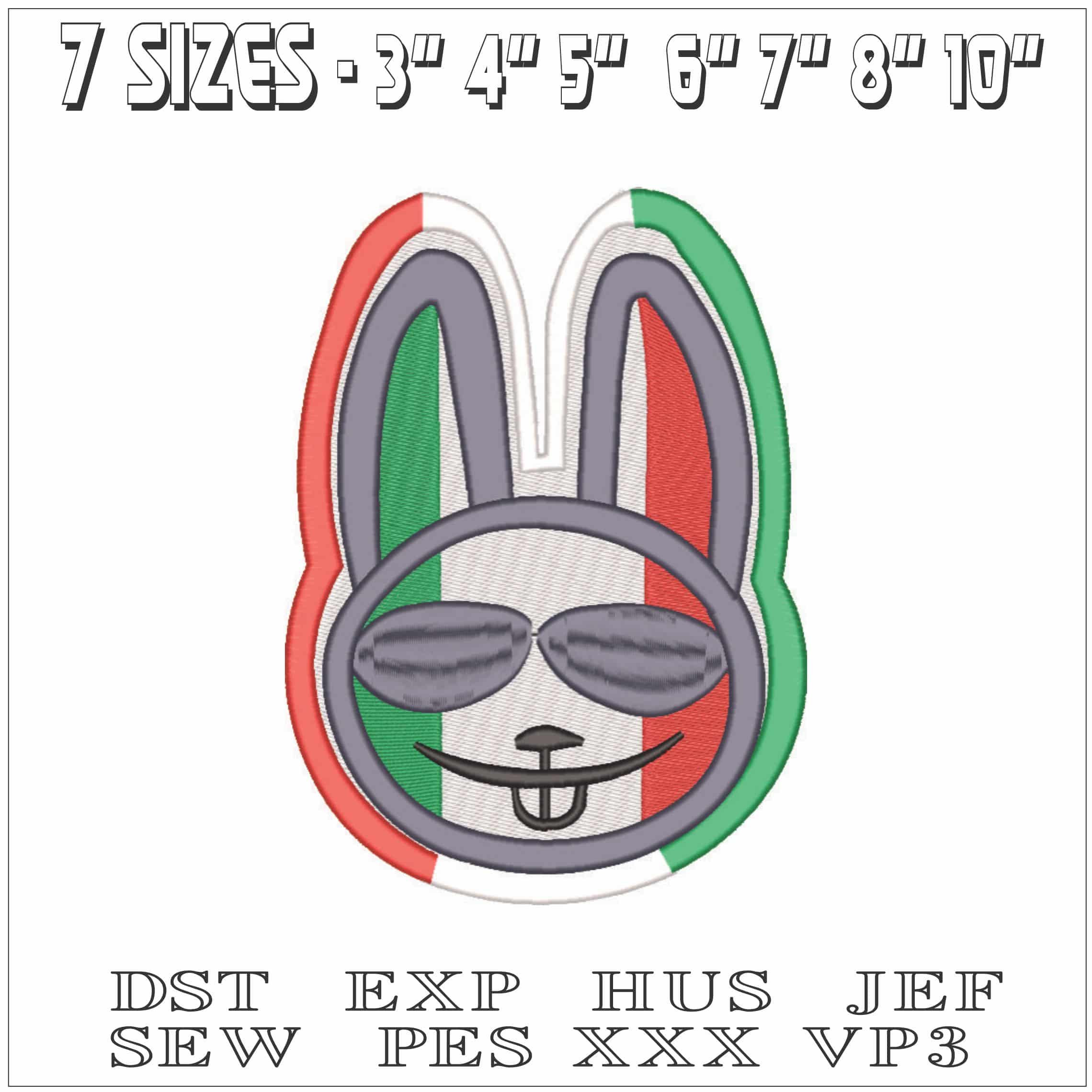 Bad Bunny Mexican-Elegant embroidery design file - instant download — view 2