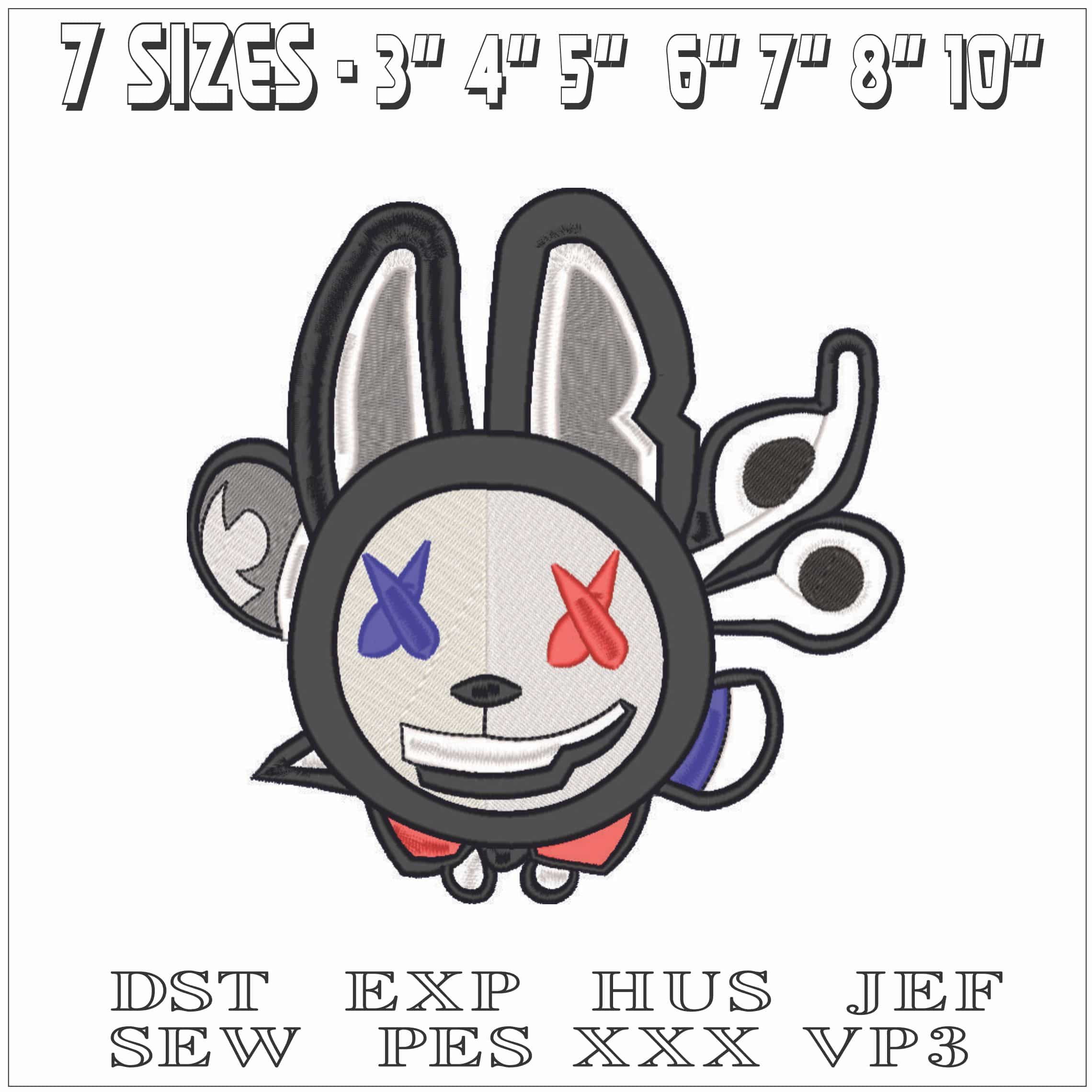 Bad Bunny Texas-Elegant embroidery design file - instant download — view 2