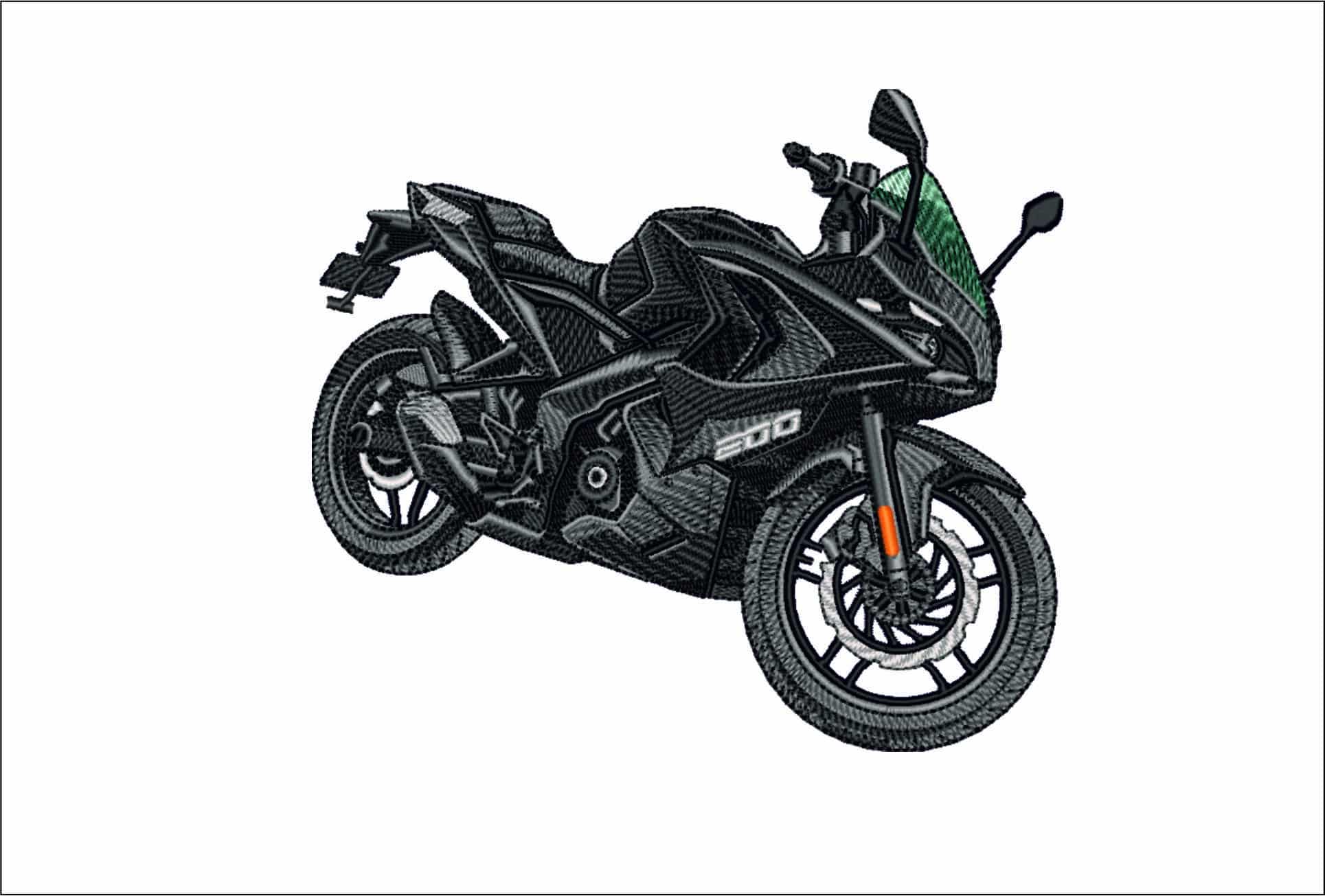 Bajaj Pulsar RS200 MotorBike-Elegant embroidery design file - instant download