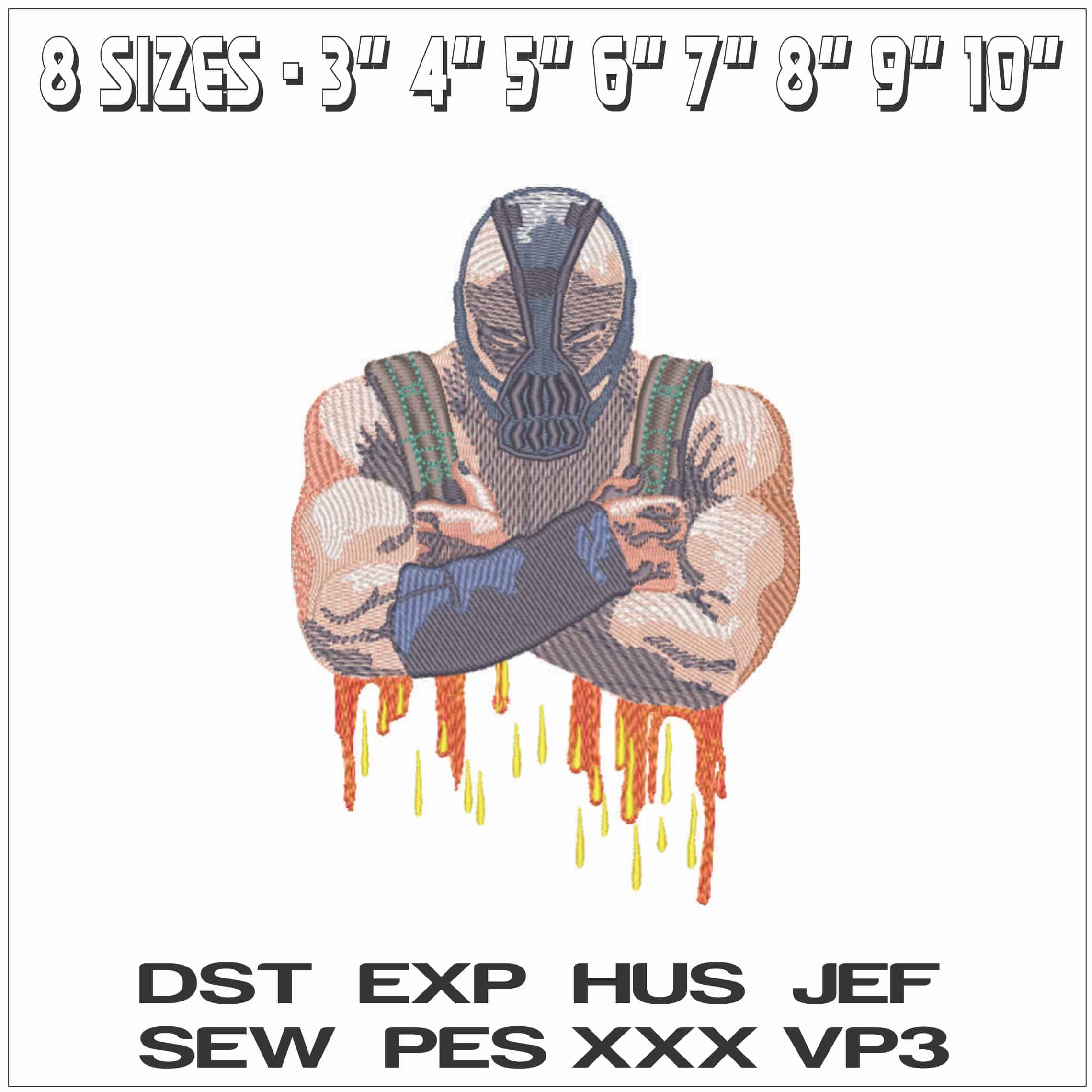 Bane in Mask - Batman - DC Comics-Elegant embroidery design file - instant download — view 2