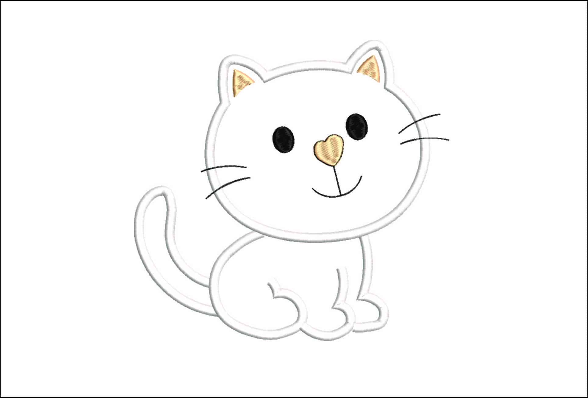 Basic Cat Applique-Elegant embroidery design file - instant download