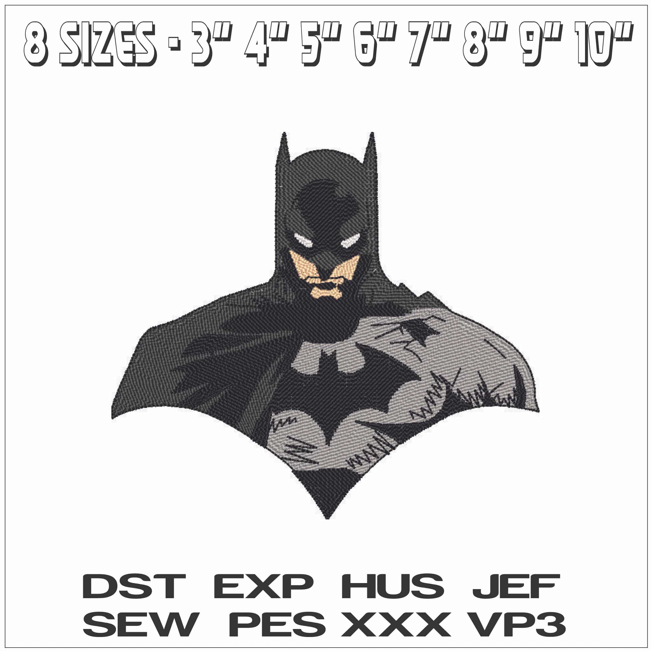 Batman Head Lines-Elegant embroidery design file - instant download — view 2