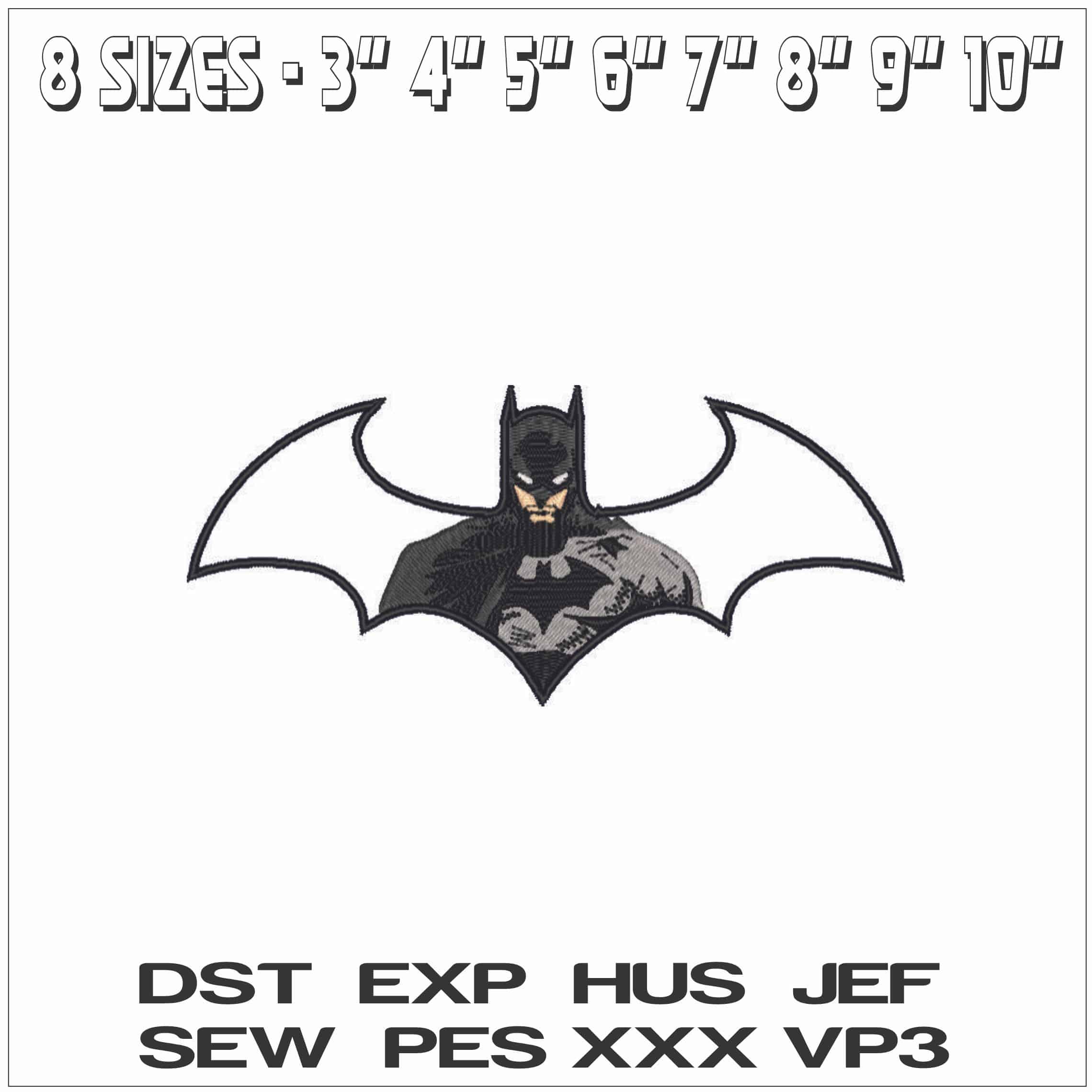 Batman in Batman Logo-Elegant embroidery design file - instant download — view 2