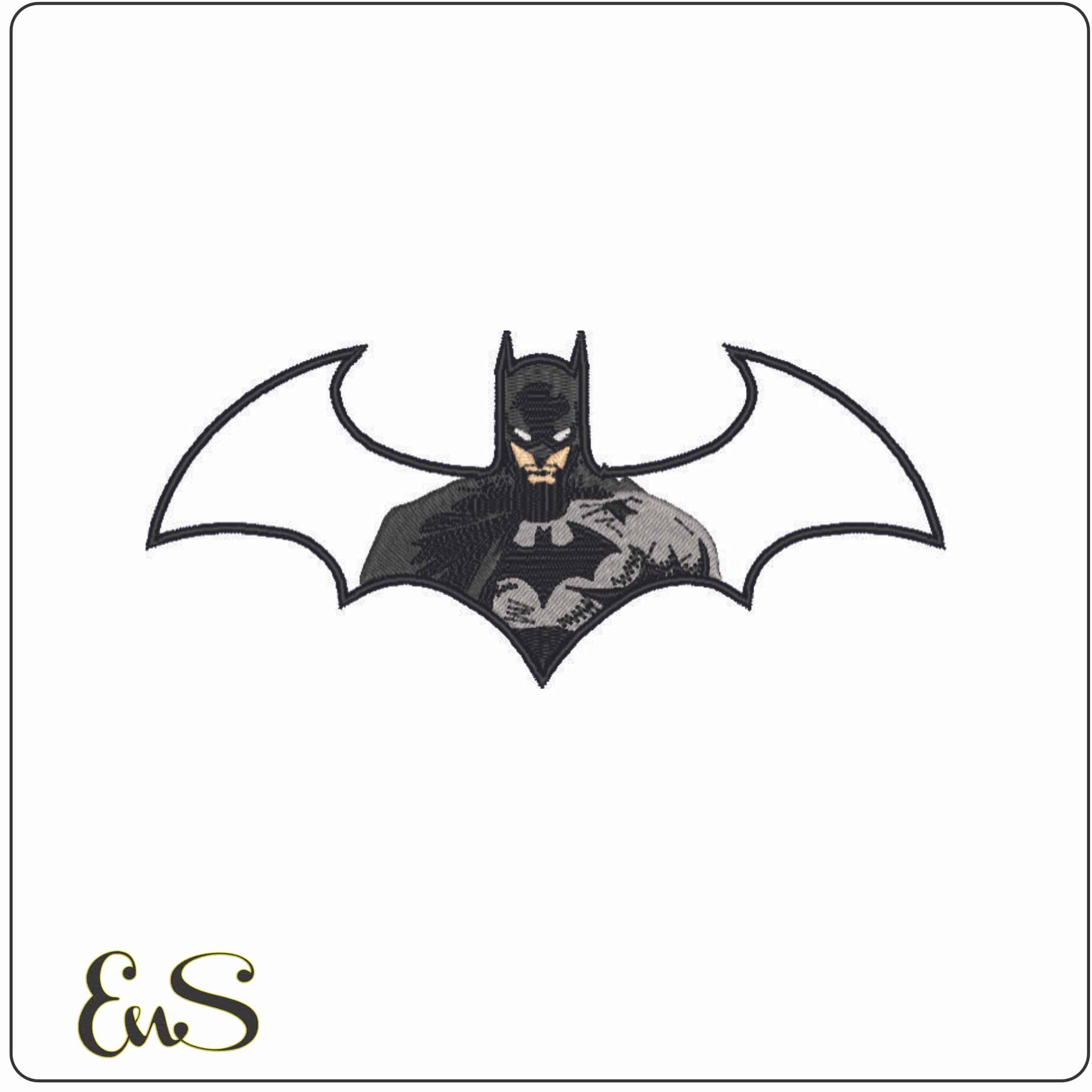 Batman in Batman Logo-Elegant embroidery design file - instant download
