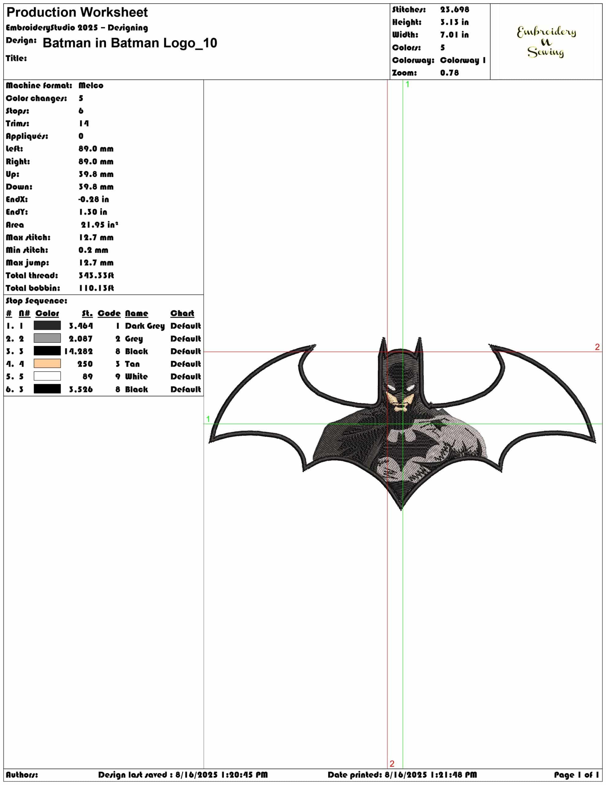 Batman in Batman Logo-Elegant embroidery design file - instant download — view 3