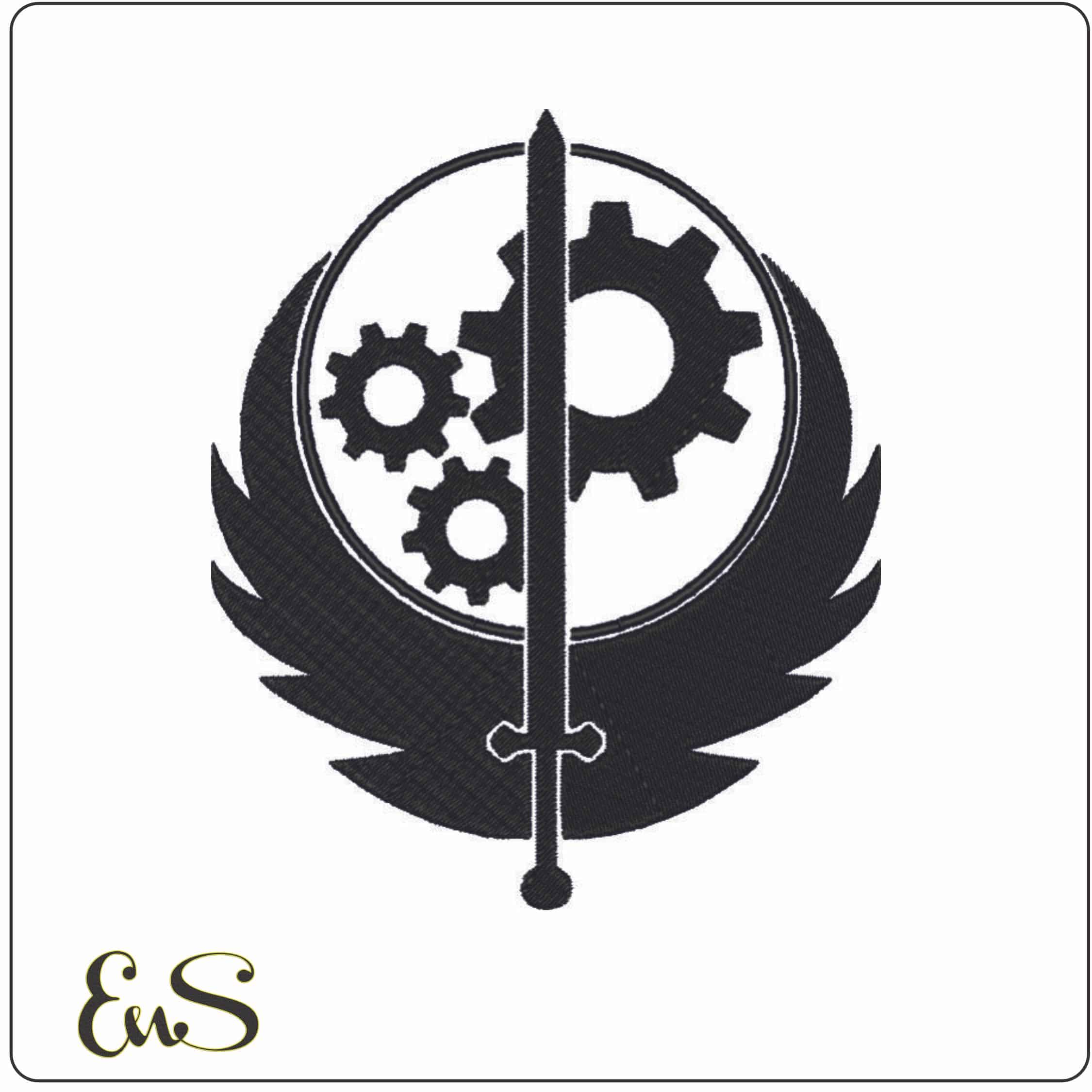 Brotherhood of Steel - Fallout-Elegant embroidery design file - instant download