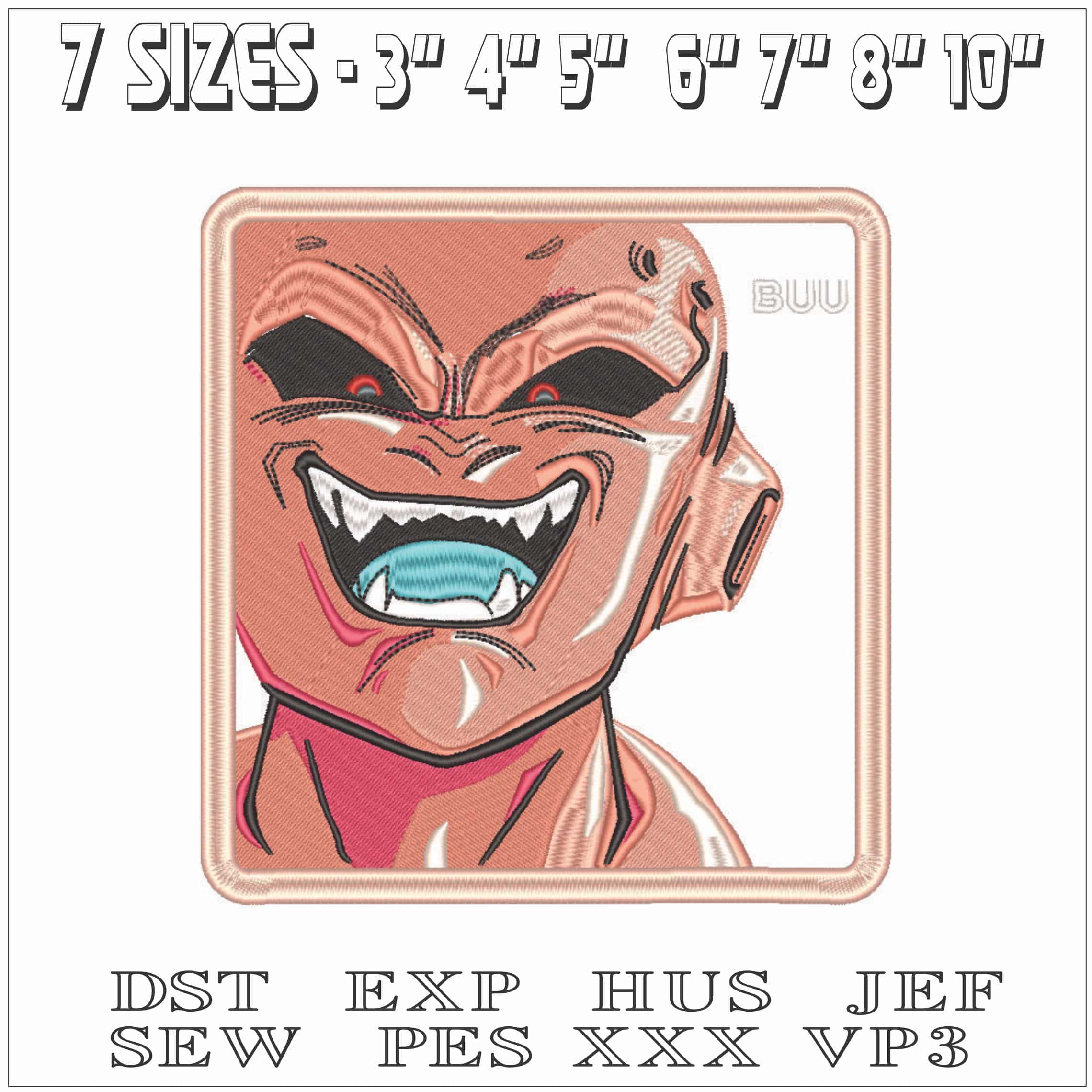 Buu in Frame - Anime-Elegant embroidery design file - instant download — view 2